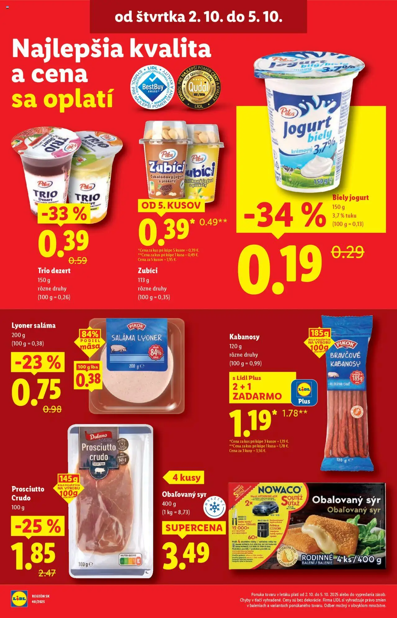 Nové Lidl akcie – leták je platný od 29.09.2025 | Strana: 74 | Produkty: Fritéza, Jogurt, Saláma, Biely jogurt