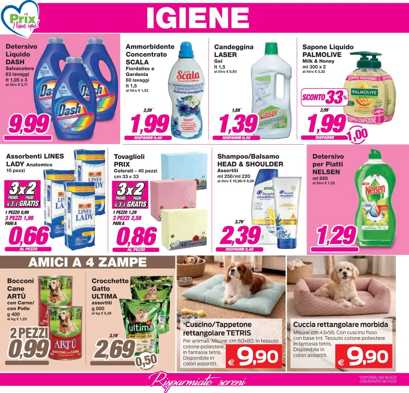 Volantino Prix del 10.04.2026 | Pagina: 20 | Prodotti: Pollo, Candeggina, Cuscino, Profumo