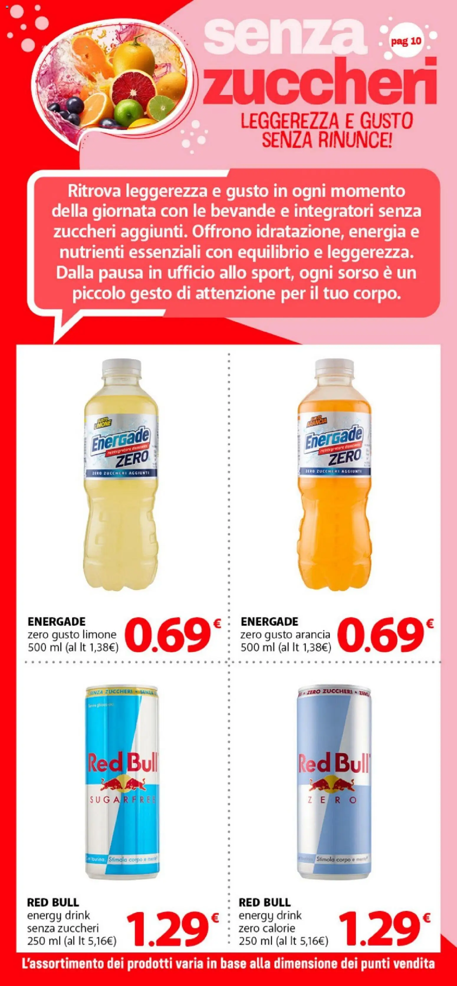 Volantino DOK del 10.04.2026 | Pagina: 10 | Prodotti: Limone, Arancia, Red Bull