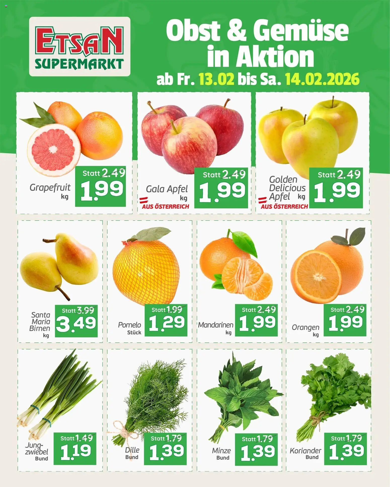 ETSAN Obst und Gemüse gültig ab 13.02.2026 | Seite: 2 | Produkte: Gemüse, Obst, Äpfel, Orangen