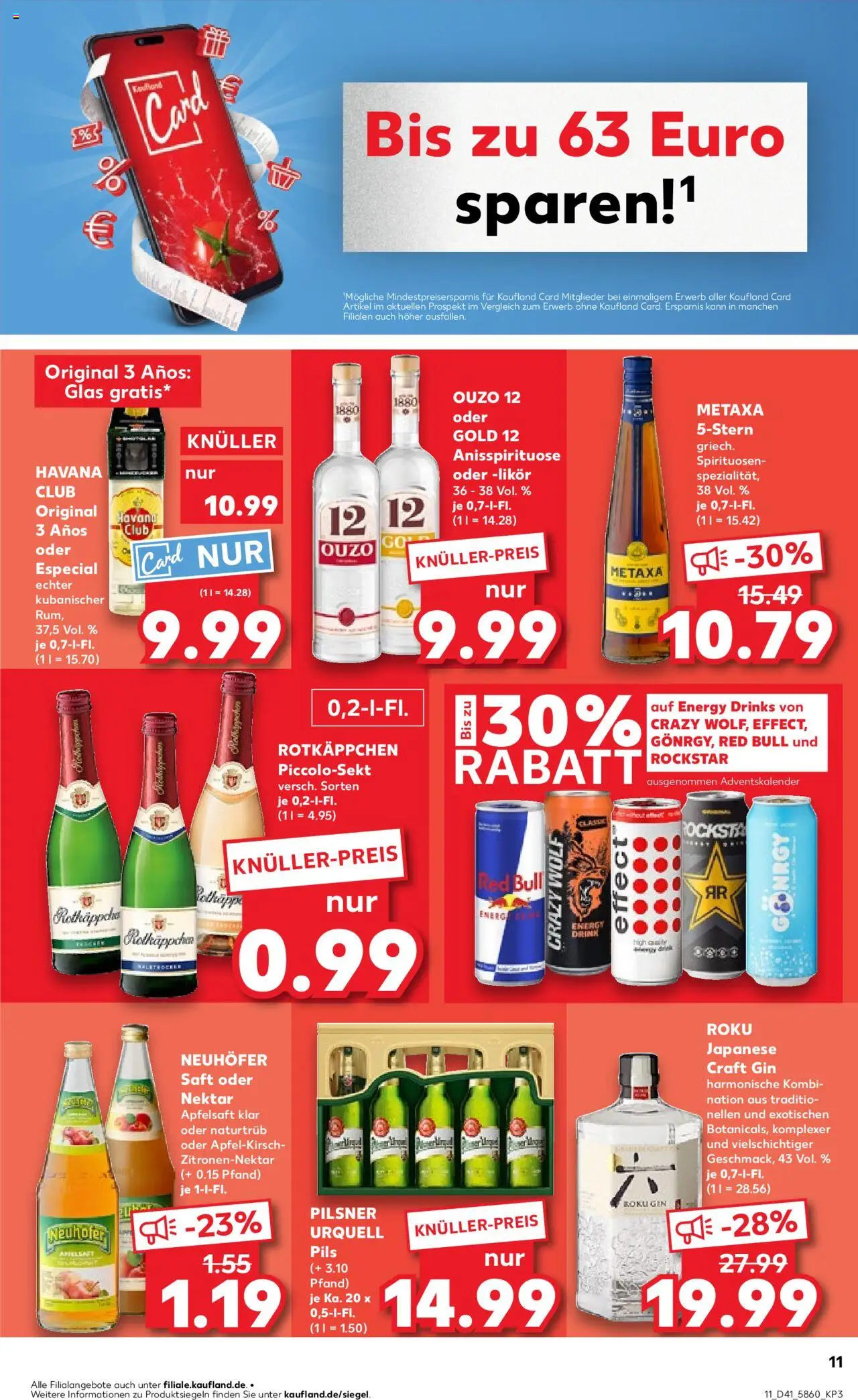 Kaufland prospekt Stuttgart	 – gültig ab 09.10.2025 | Seite: 11 | Produkte: Ouzo 12, Red bull, Likör, Rockstar