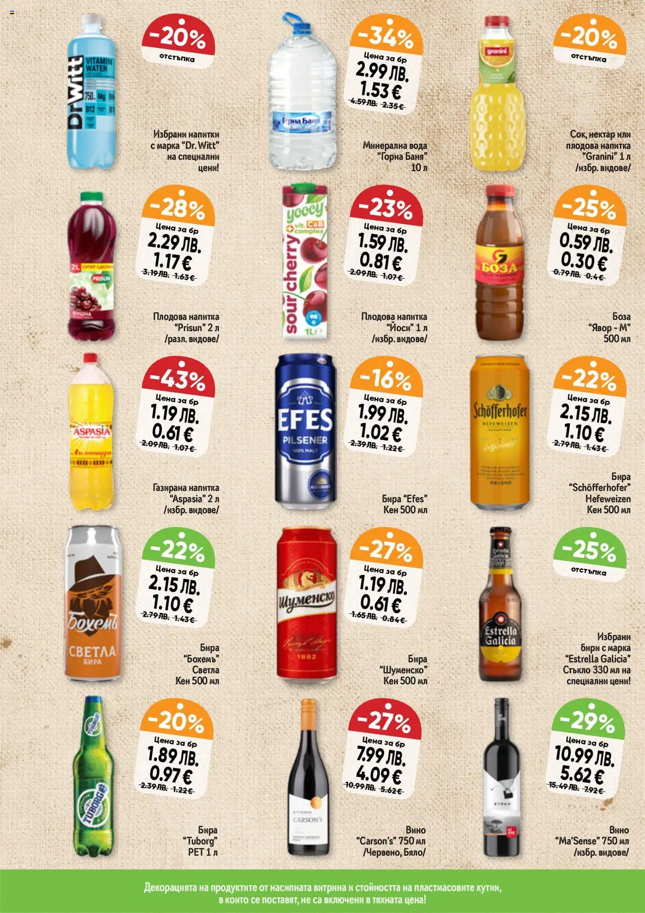 {H1} | Страница: 8 | Продукти: Вино, Бира, Плодова напитка, Баня