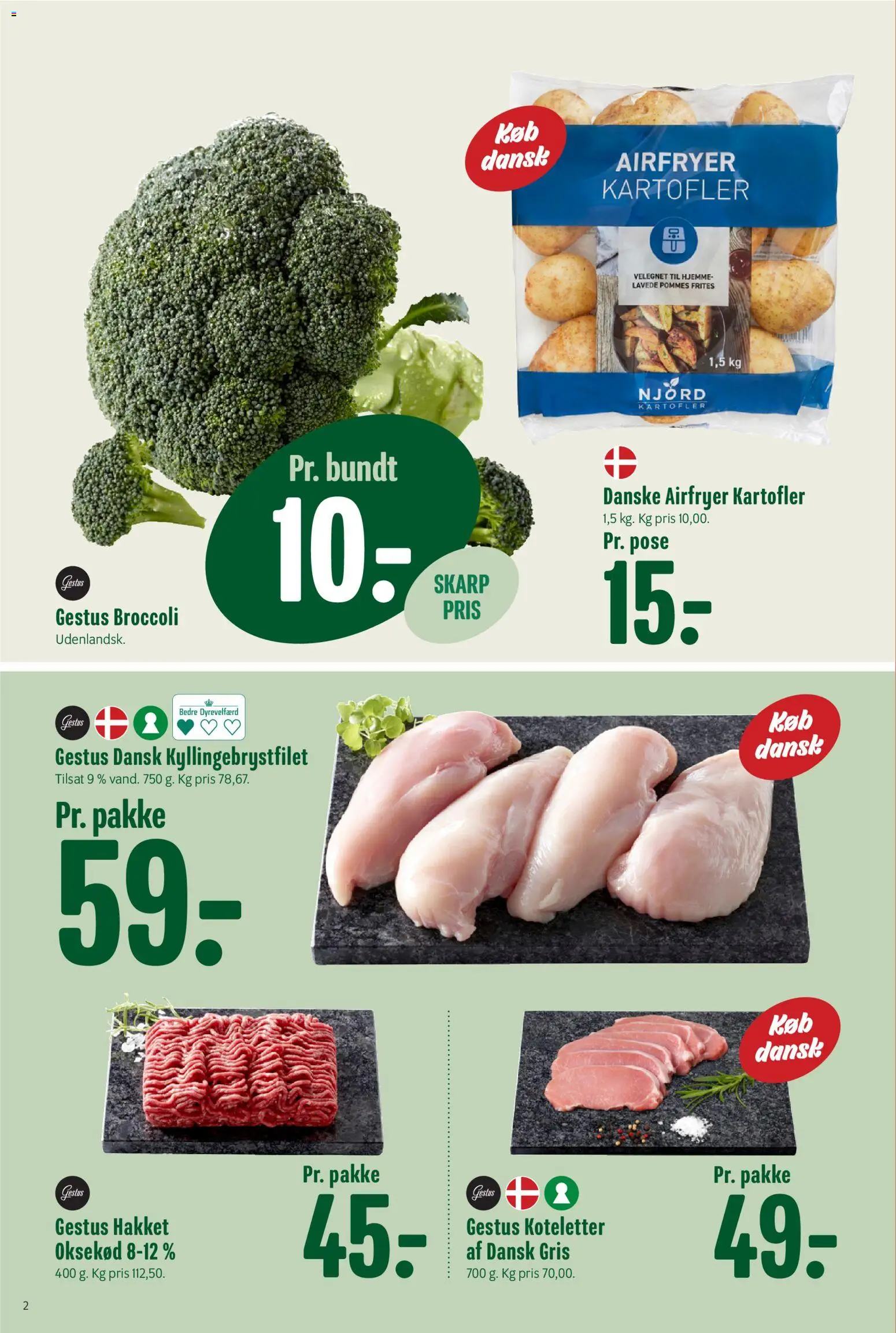 Min Købmand tilbudsavis – gyldig fra 06.02.2026 | Side: 2 | Produkter: Pommes frites, Oksekød, Kartofler, Broccoli