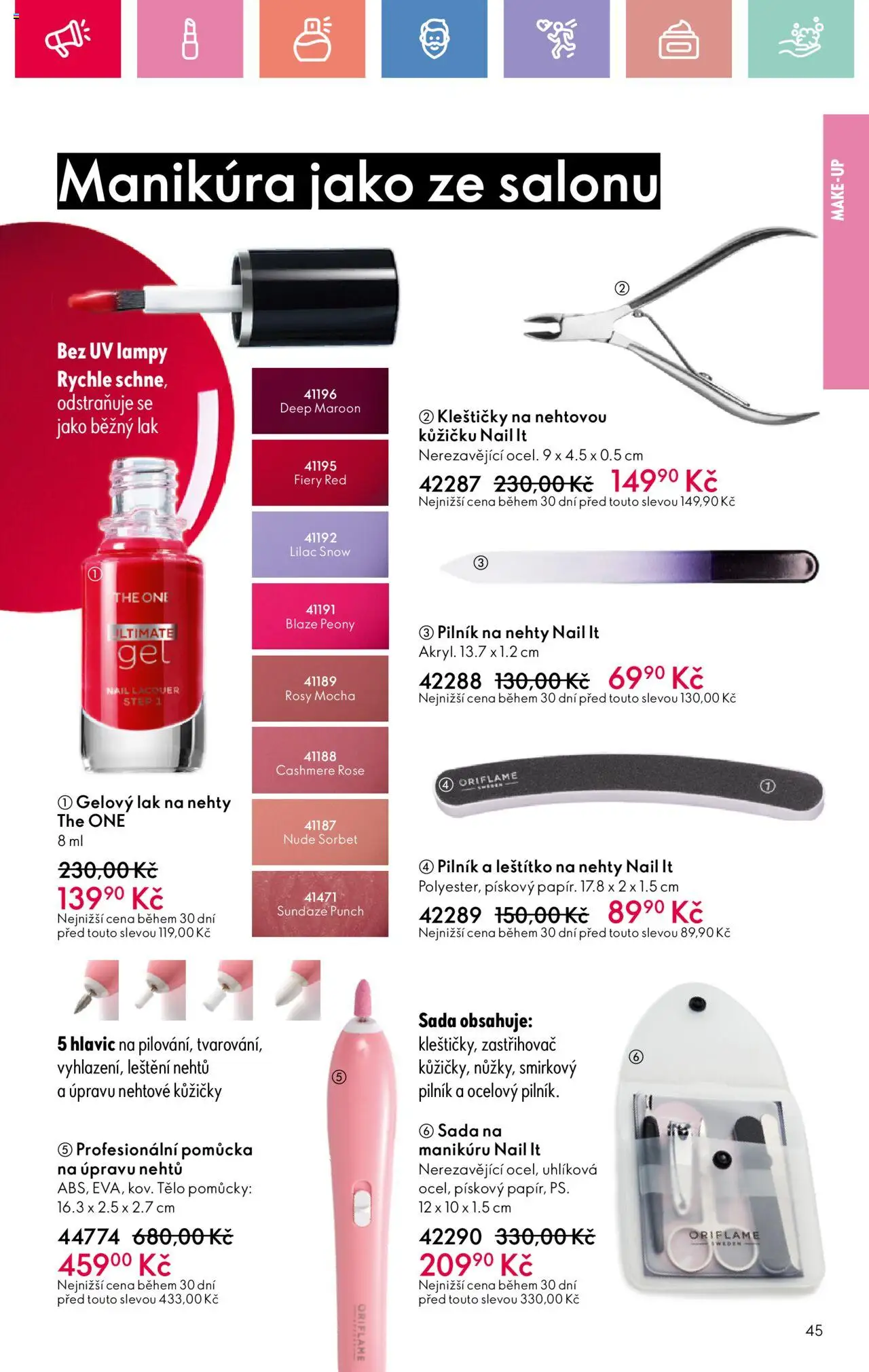 Oriflame katalog č.10/2025 od 06.07.2025 | Strana: 45 | Produkty: Makeup, Manikúra, Sorbet, Lak na nehty