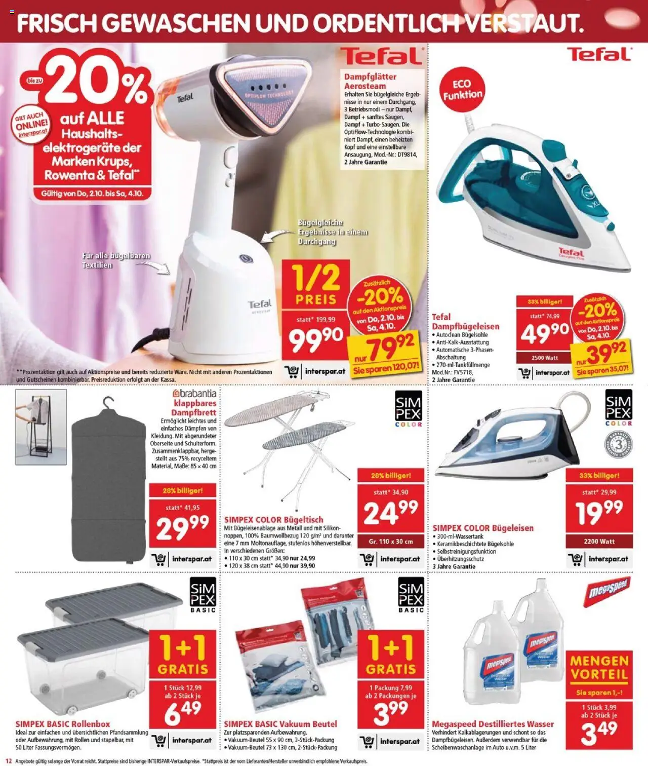 Interspar Flugblatt - Burgenland Nord gültig ab 02.10.2025 | Seite: 12 | Produkte: Wasser, Bügeleisen