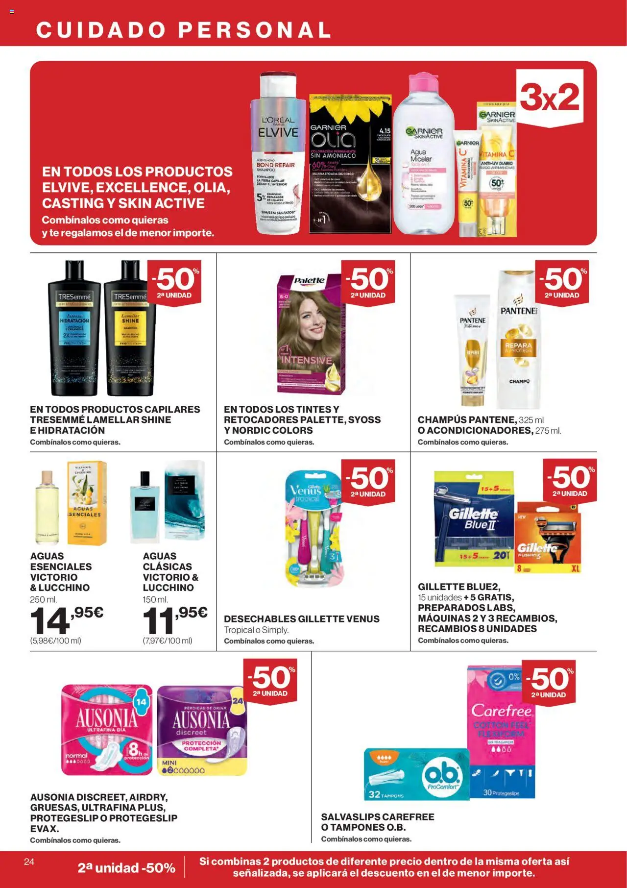 Hipercor catálogo │ válido desde el 11.09.2025 | Página: 28 | Productos: Agua micelar, Salvaslips, Tampones, Té