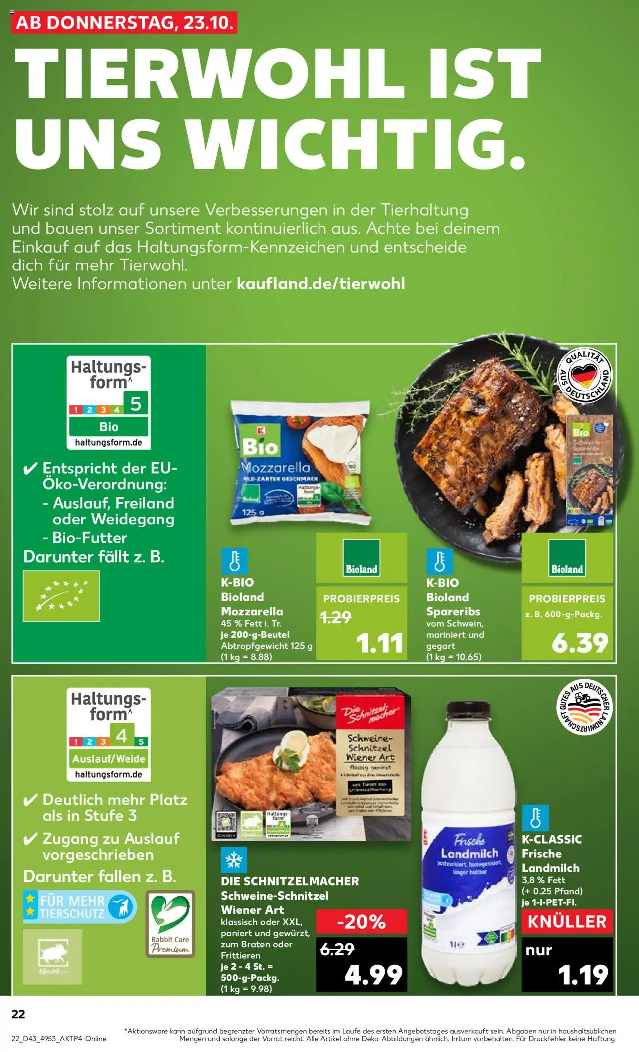 {H1} | Pagina: 22 | Producten: Schnitzel, Mozzarella