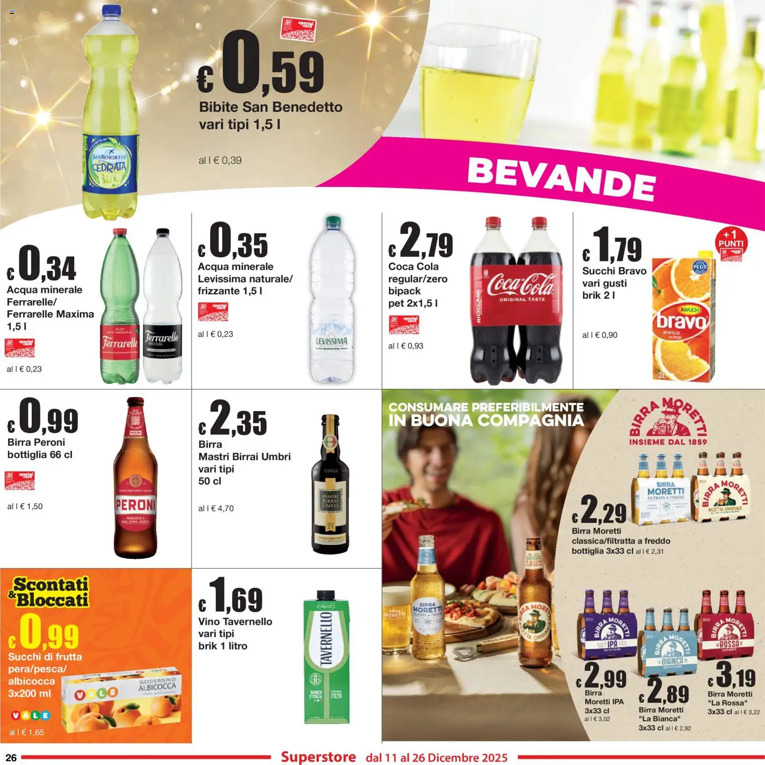 Volantino Sì con Te del 11.12.2025 | Pagina: 26 | Prodotti: Succo, Acqua, Bibite, Bottiglia