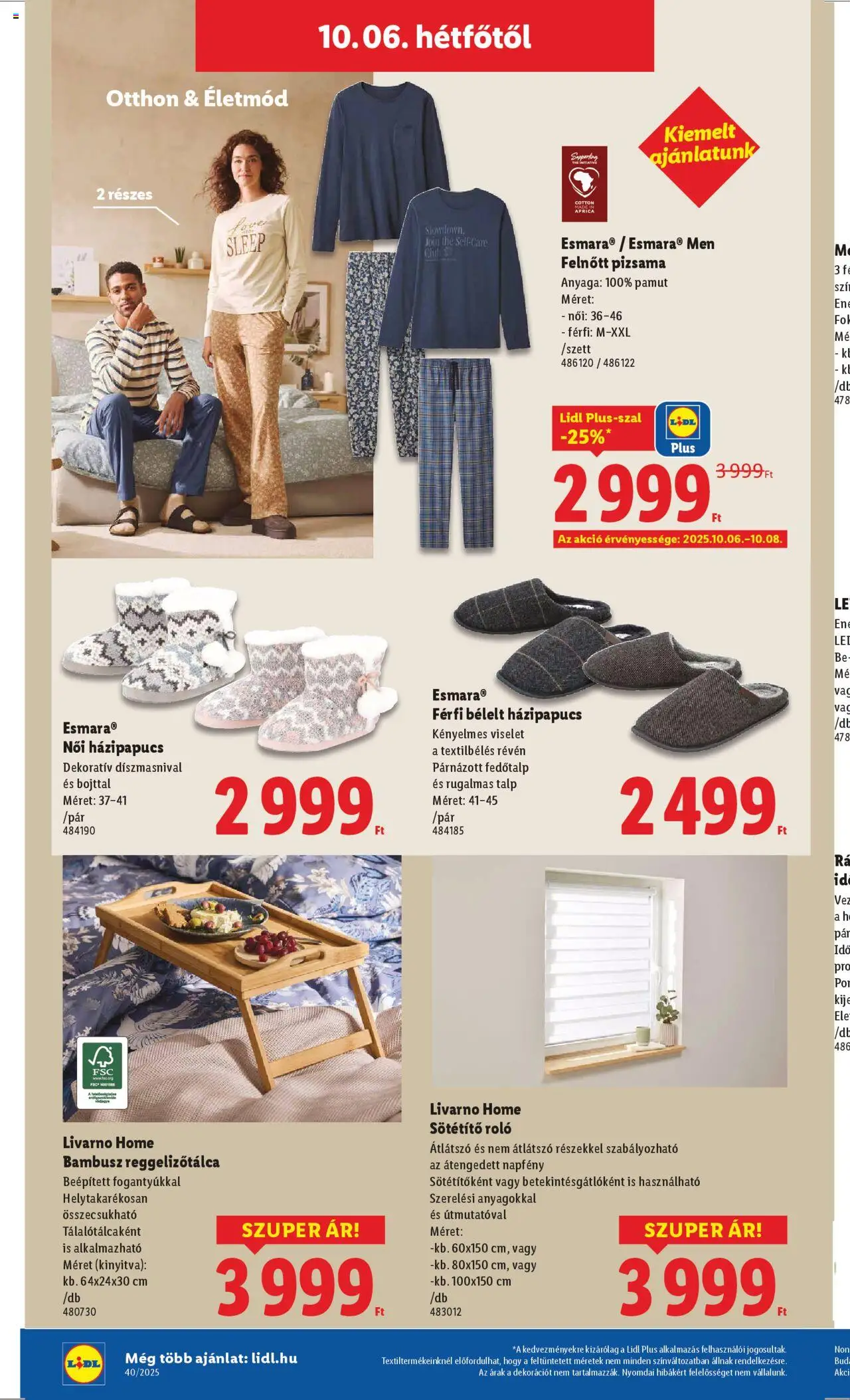 Lidl akciós ujság - amely érvényes a következő dátumtól: 02.10.2025 | Oldal: 54 | Termékek: Roller, Roló, Pizsama
