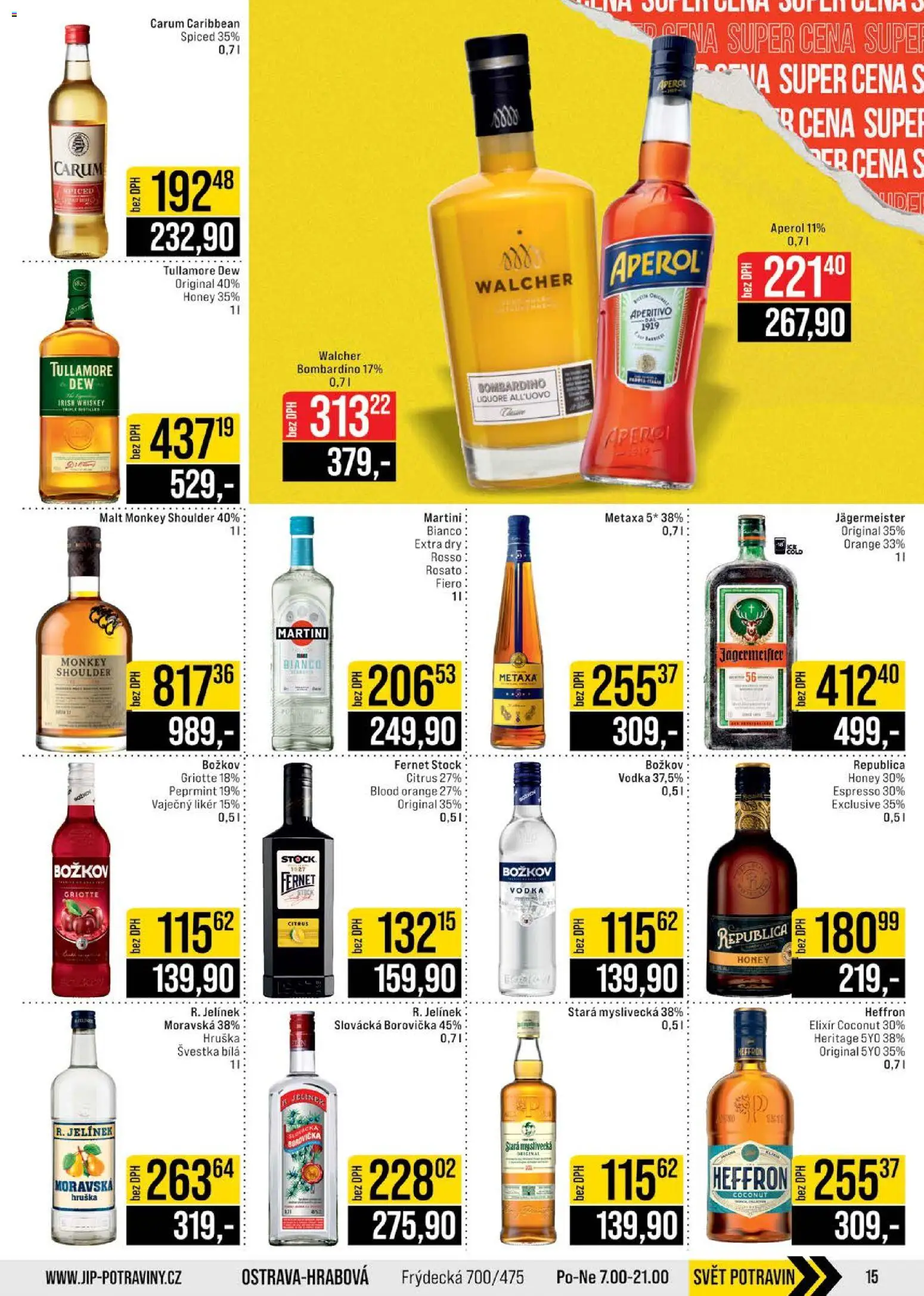 Jip leták - Cash & Carry od 02.01.2026 | Strana: 15 | Produkty: Jägermeister, Heffron, Metaxa, Aperitivo