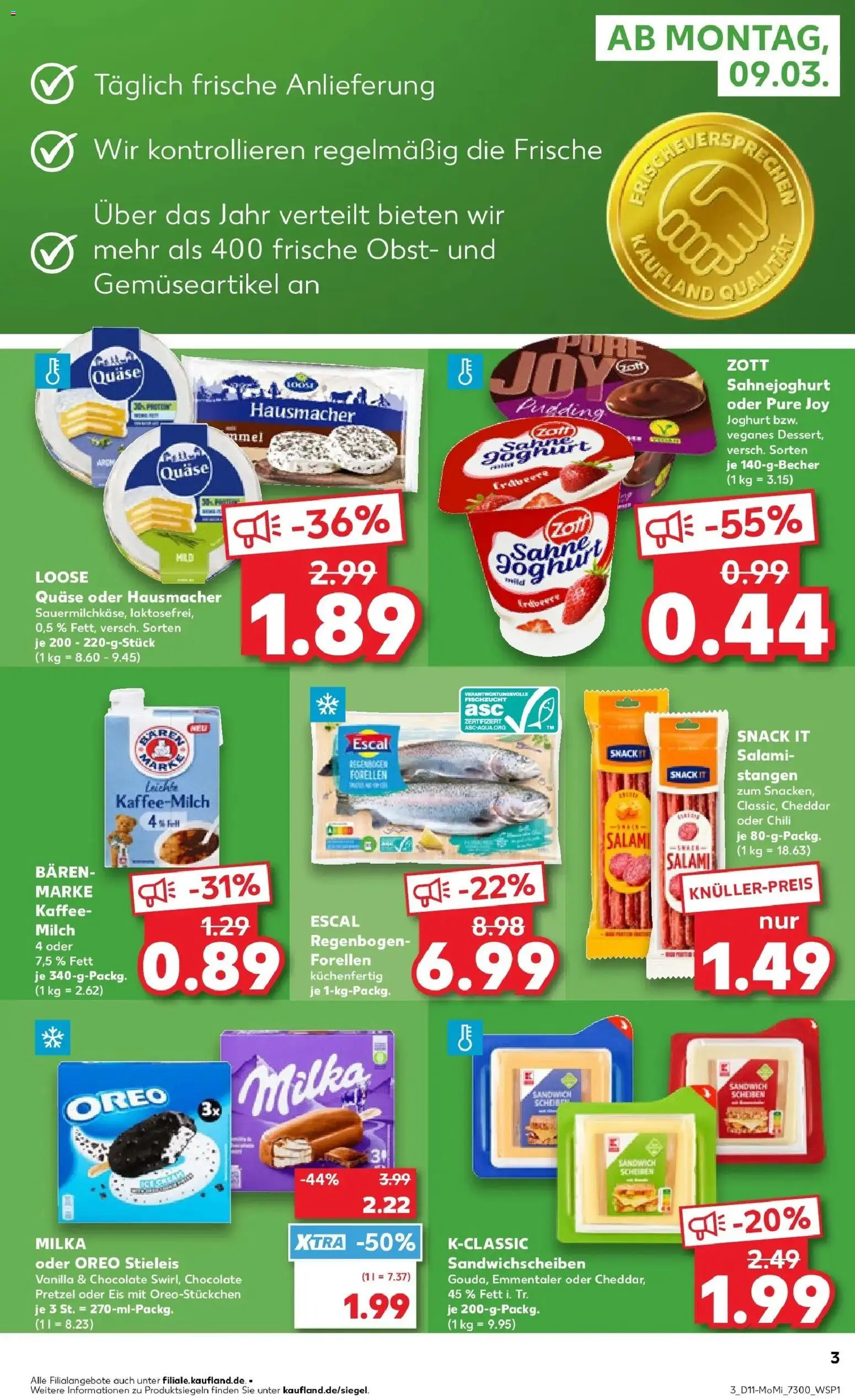 Kaufland Prospekt Berlin	 – gültig ab 09.03.2026 | Seite: 3 | Produkte: Milch, Milka, Chili, Salami