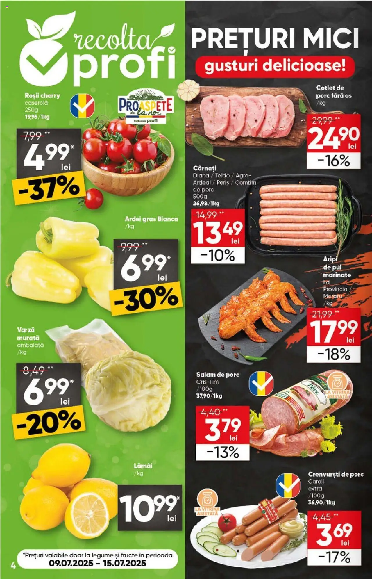 Catalog Profi Loco – valabil de la 09.07.2025 | Pagină: 4 | Produse: Ardei, Roșii, Fructe, Cârnați