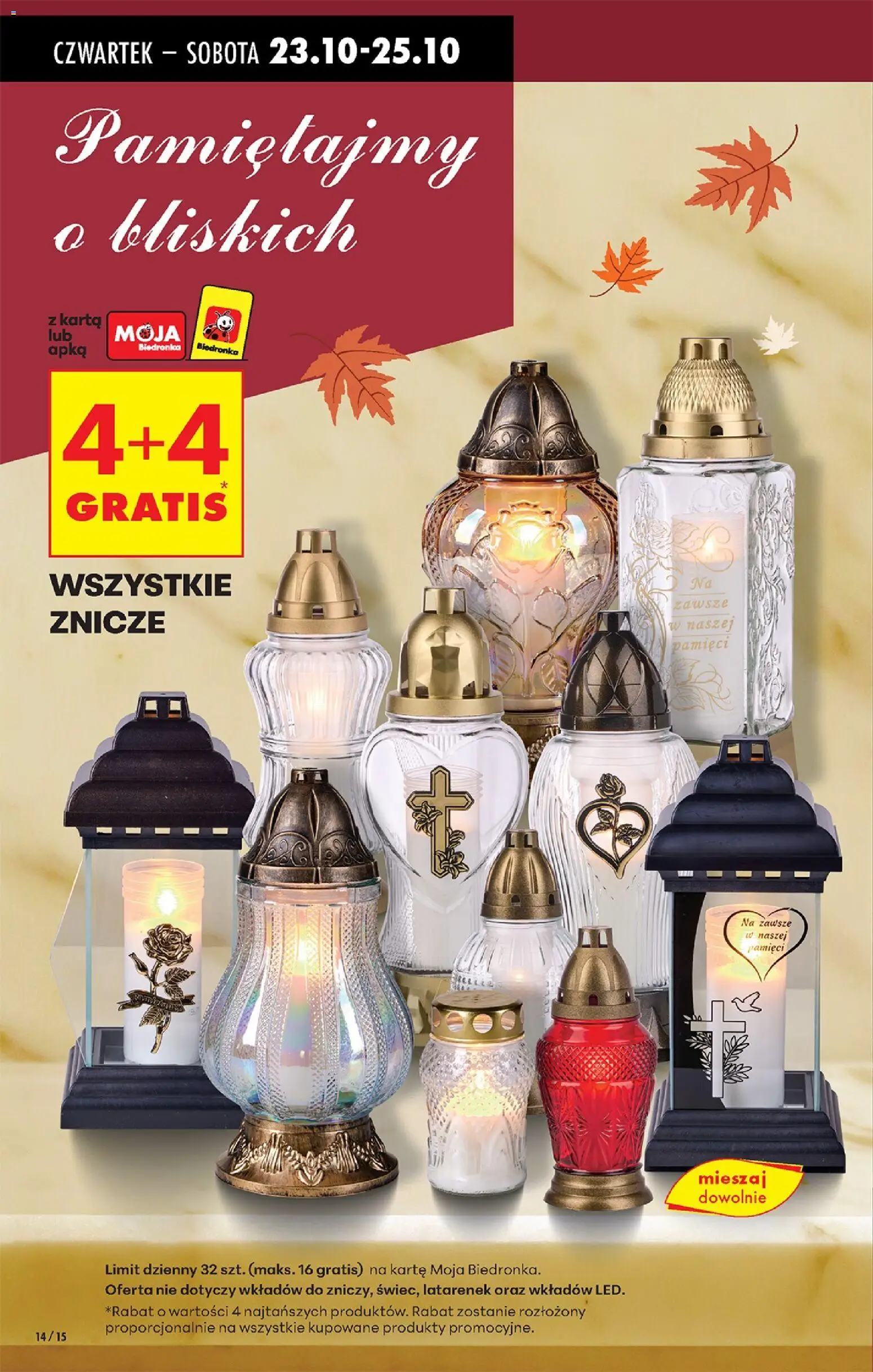 Biedronka gazetka - Oferta w tym tygodniu od 23.10.2025 | Strona: 16 | Produkty: Karta, Znicze