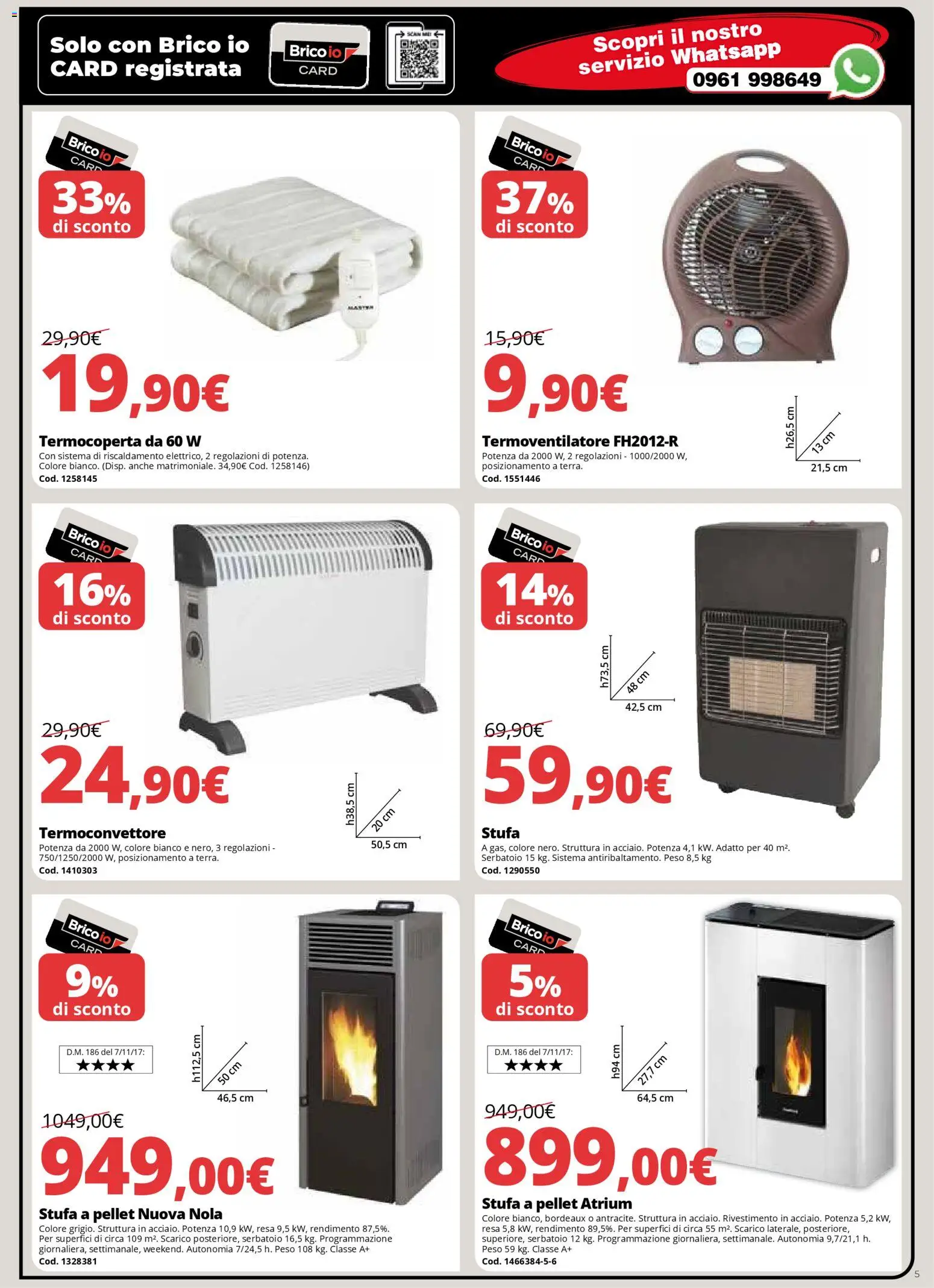 Volantino Brico io del 06.12.2025 | Pagina: 5 | Prodotti: Pellet, Stufa a pellet, Stufa