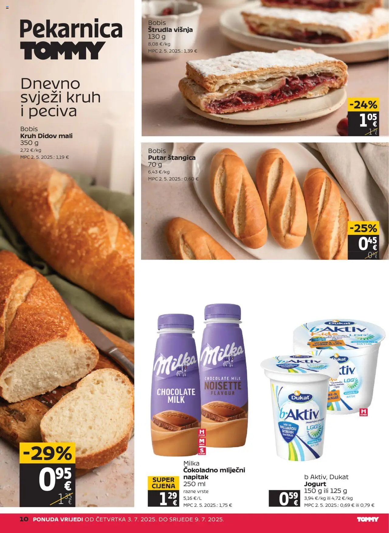 Tommy katalog | vrijedi od 03.07.2025 | Stranica: 10 | Proizvodi: Jogurt, Kruh, Milka