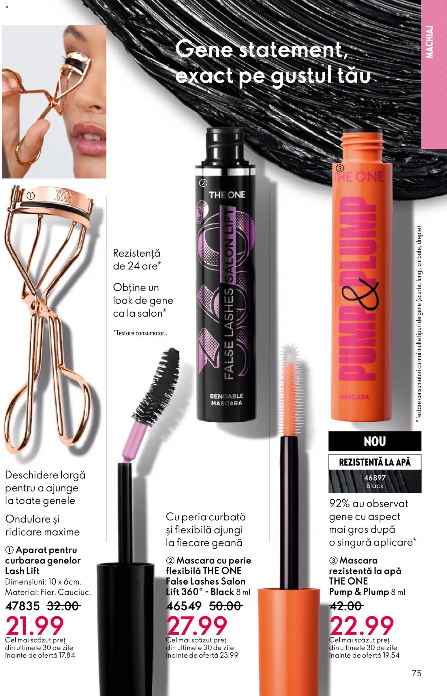Noul catalog Oriflame – valabil de la 21.01.2026 | Pagină: 75 | Produse: Machiaj, Perie, Mascara, Apă