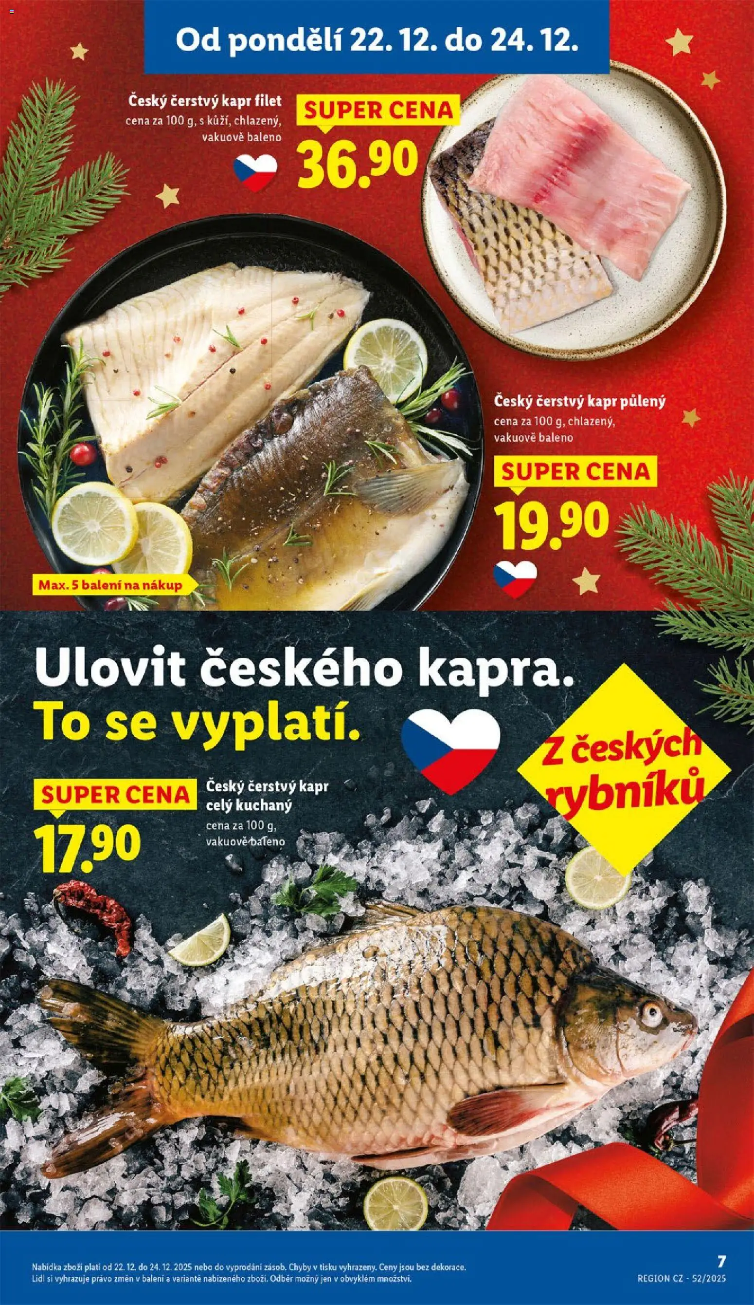 Lidl leták od 22.12.2025 | Strana: 7 | Produkty: Filet, Kapr