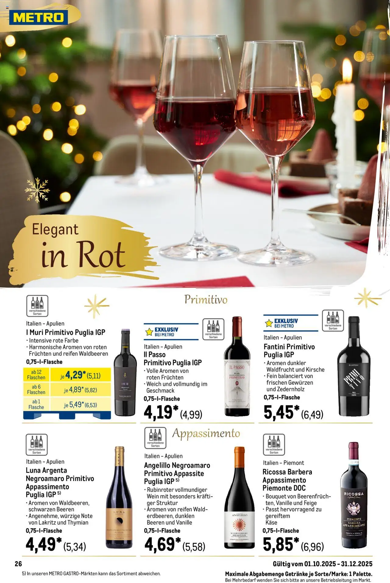 Metro Saisonkatalog "Perfekt ausgestattet" – gültig ab 01.10.2025 | Seite: 26 | Produkte: Käse, Wein