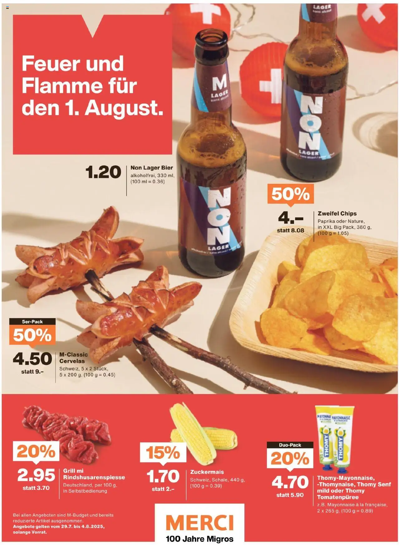 Migros - Magazin ab 28.07.2025 | Seite: 6 | Produkte: Tomatenpüree, Chips, Mayonnaise, Grill