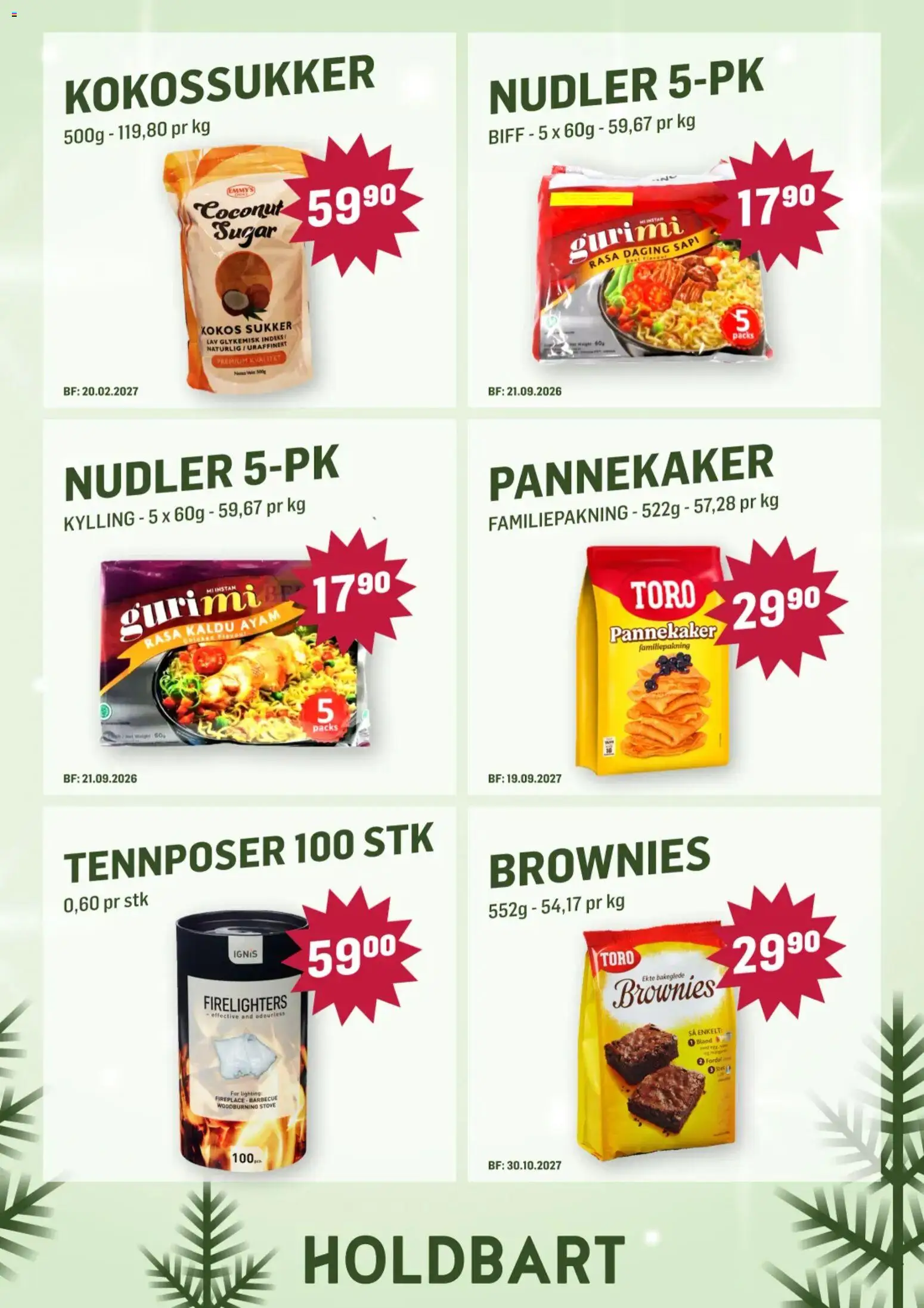 {H1} | Side: 6 | Produkter: Nudler, Uscător rufe, Sukker, Skrue