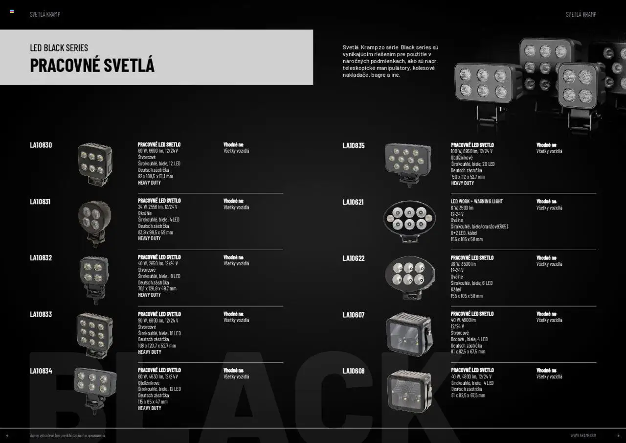 Nové Kramp akcie – leták je platný od 12.08.2025 | Strana: 3 | Produkty: Svetlo, Kábel, Svetlá