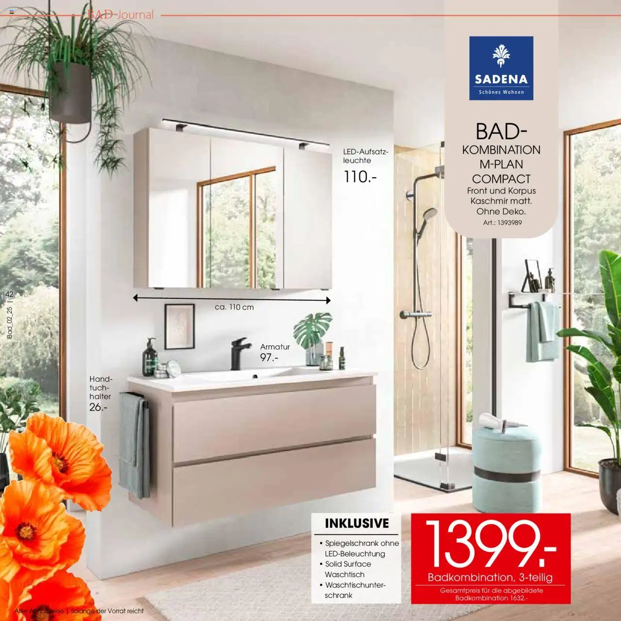 Zurbrüggen - Bad Spezial – gültig ab 11.06.2025 | Seite: 42 | Produkte: Bad, Armatur, Waschtisch, Spiegelschrank