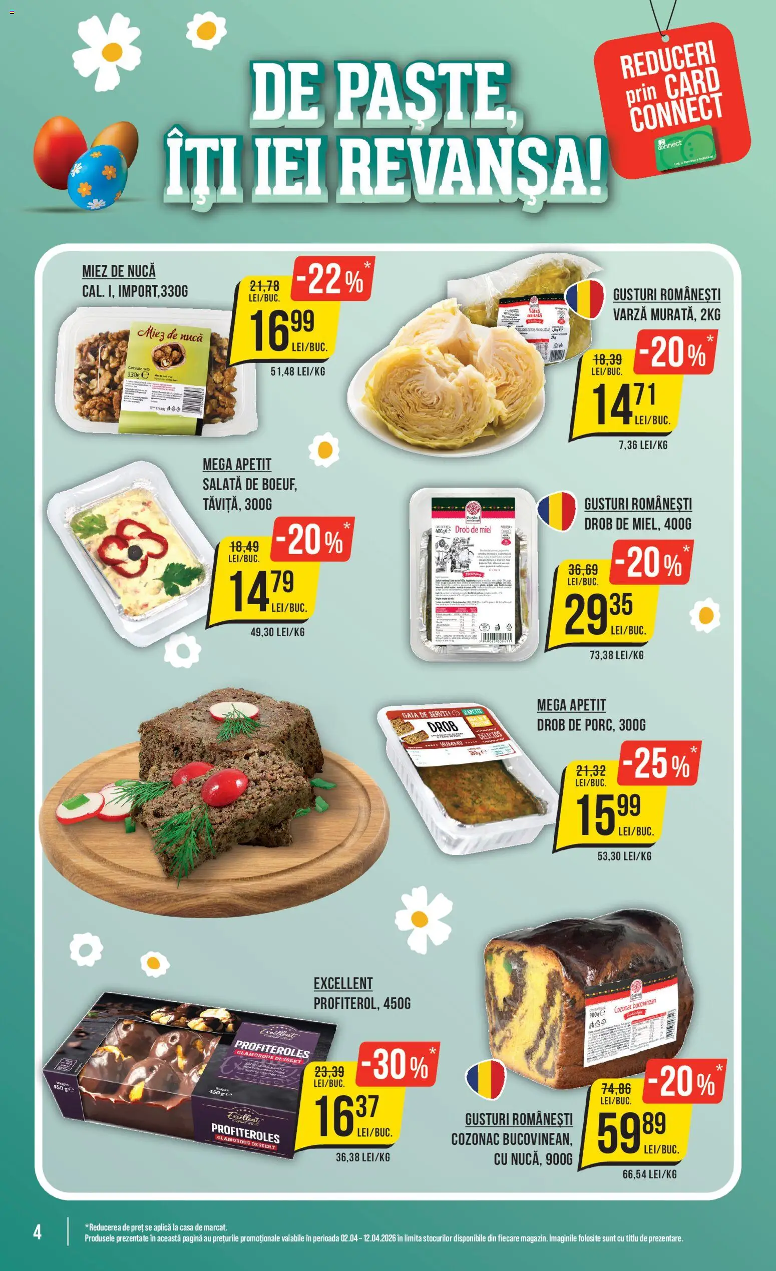 Noul catalog Mega Image – valabil de la 02.04.2026 | Pagină: 4 | Produse: Varză, Paste, Salată