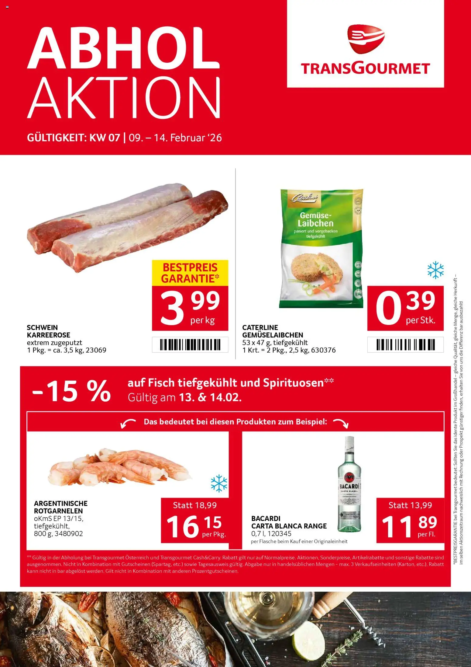 Transgourmet Flugblatt gültig ab 09.02.2026 | Seite: 1 | Produkte: Gemüse, Fisch