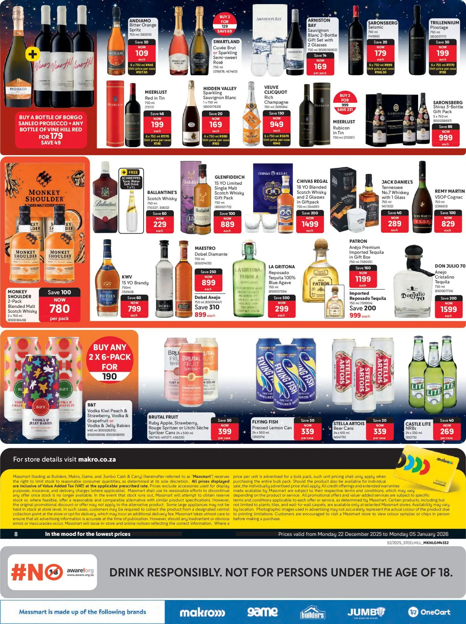 New Makro catalogue – valid from 22.12.2025 | Page: 8 | Products: Wine, Fish, Water, Peach