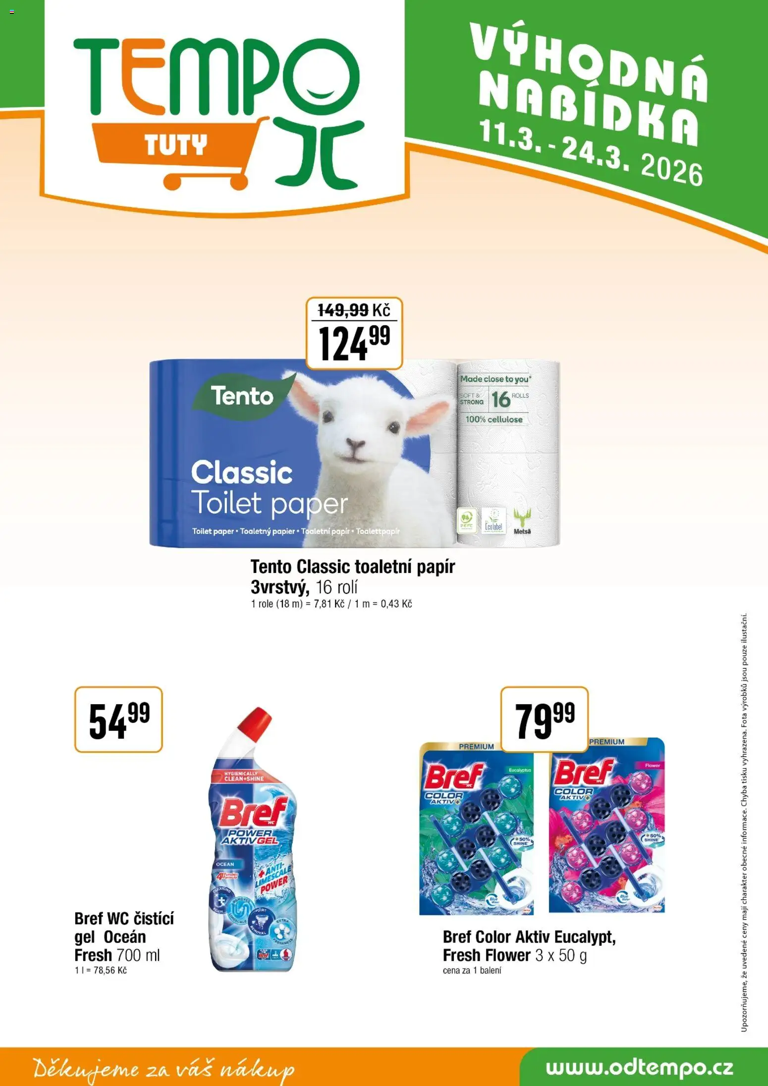 Tempo leták - Tuty od 11.03.2026 | Strana: 16 | Produkty: Toaletní papír, Wc