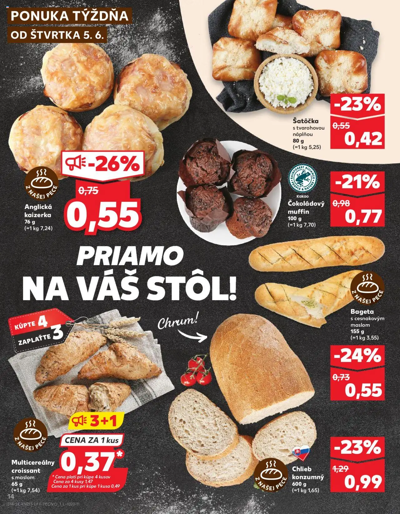 Nové Kaufland akcie – leták je platný od 05.06.2025 | Strana: 14 | Produkty: Stôl, Pec, Kakao