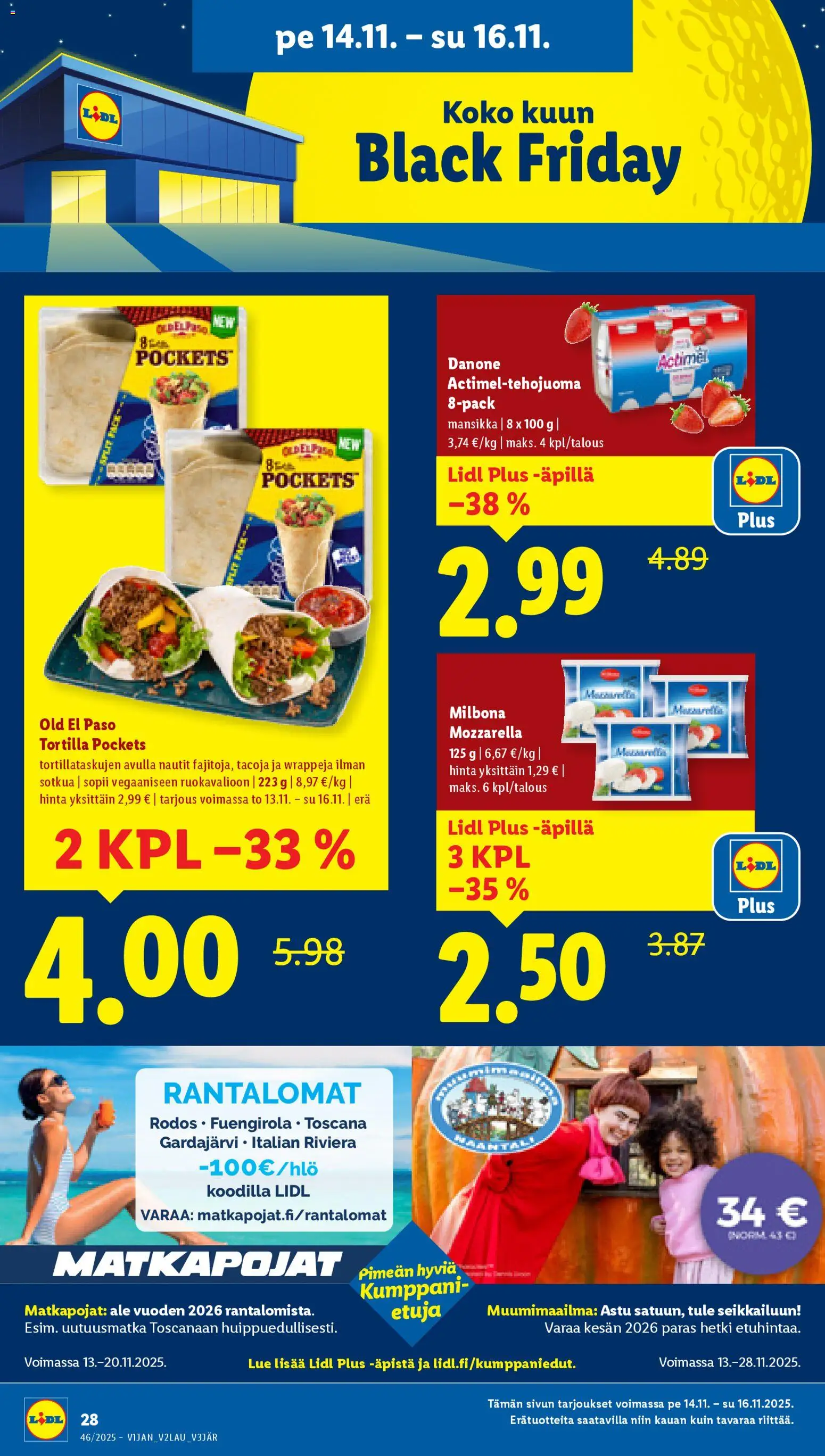 Lidl tarjoukset - Helsinki – voimassa 13.11.2025 alkaen | Sivu: 32 | Tuotteet: Mozzarella, Tortilla