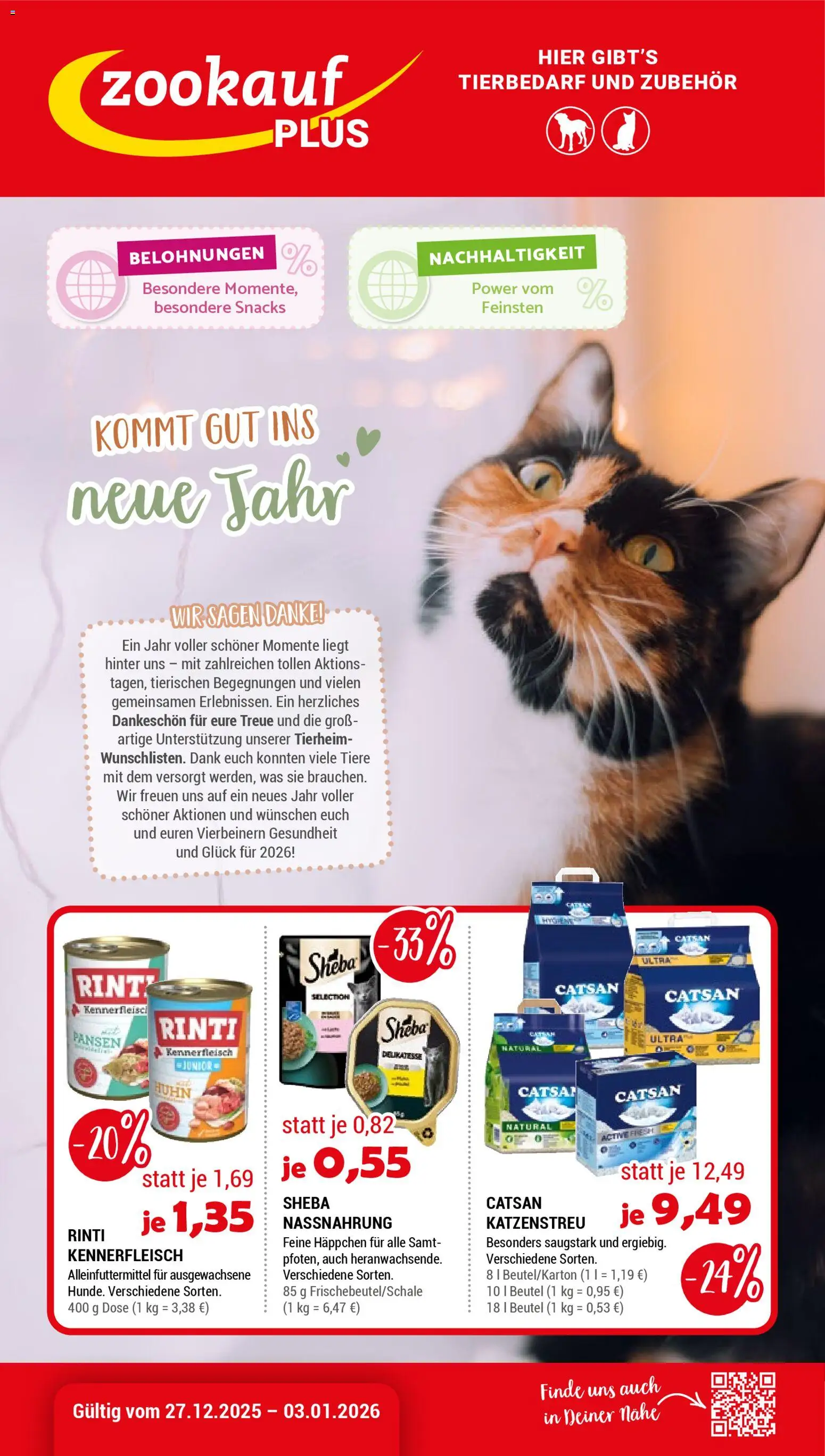 zookauf Prospekt 	 – gültig ab 27.12.2025 | Seite: 1 | Produkte: Catsan, Sheba