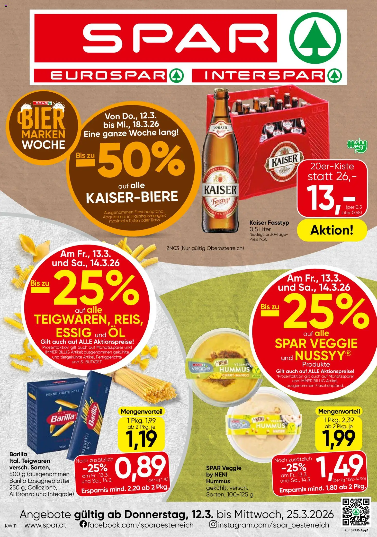 Spar Flugblatt - Oberösterreich gültig ab 12.03.2026 | Seite: 1 | Produkte: Fertiggerichte, Öl, Bier