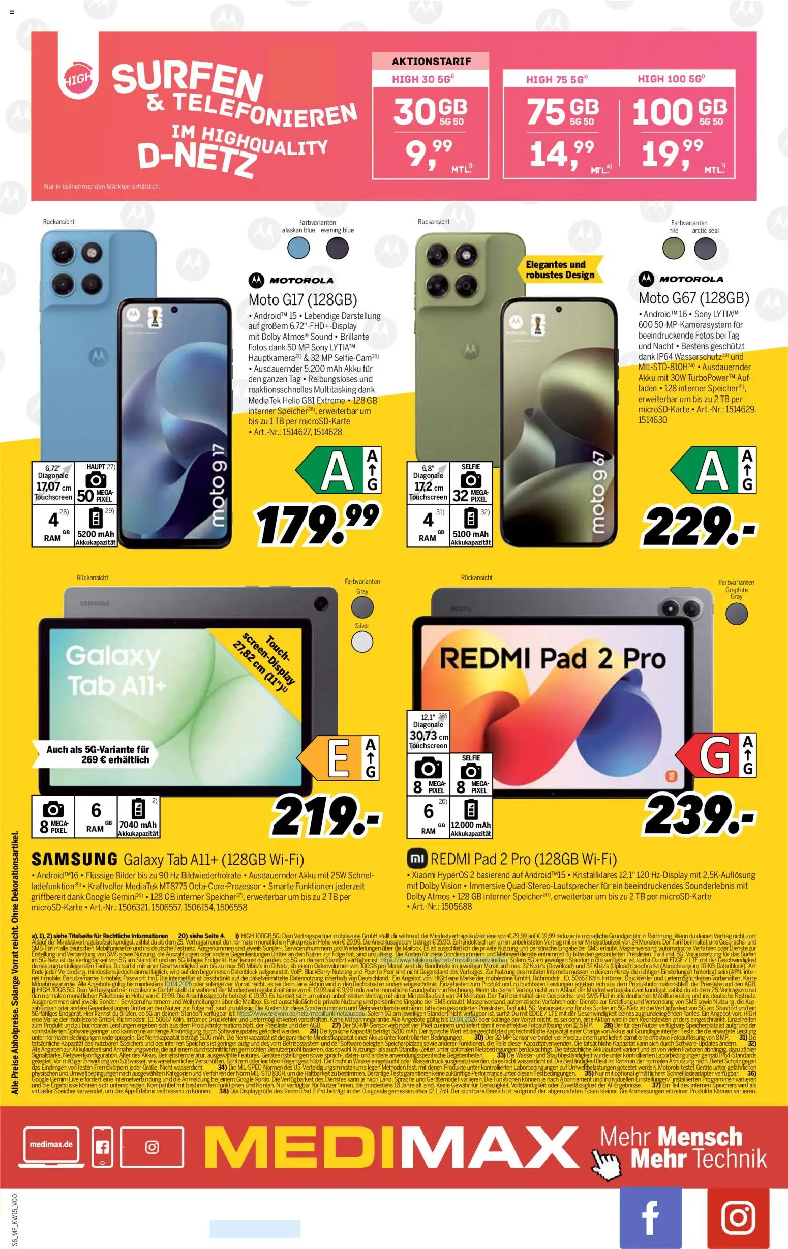 Medimax Mobilfunk Woche – gültig ab 04.04.2026 | Seite: 6 | Produkte: Sony, Samsung, Bilder, Wasser