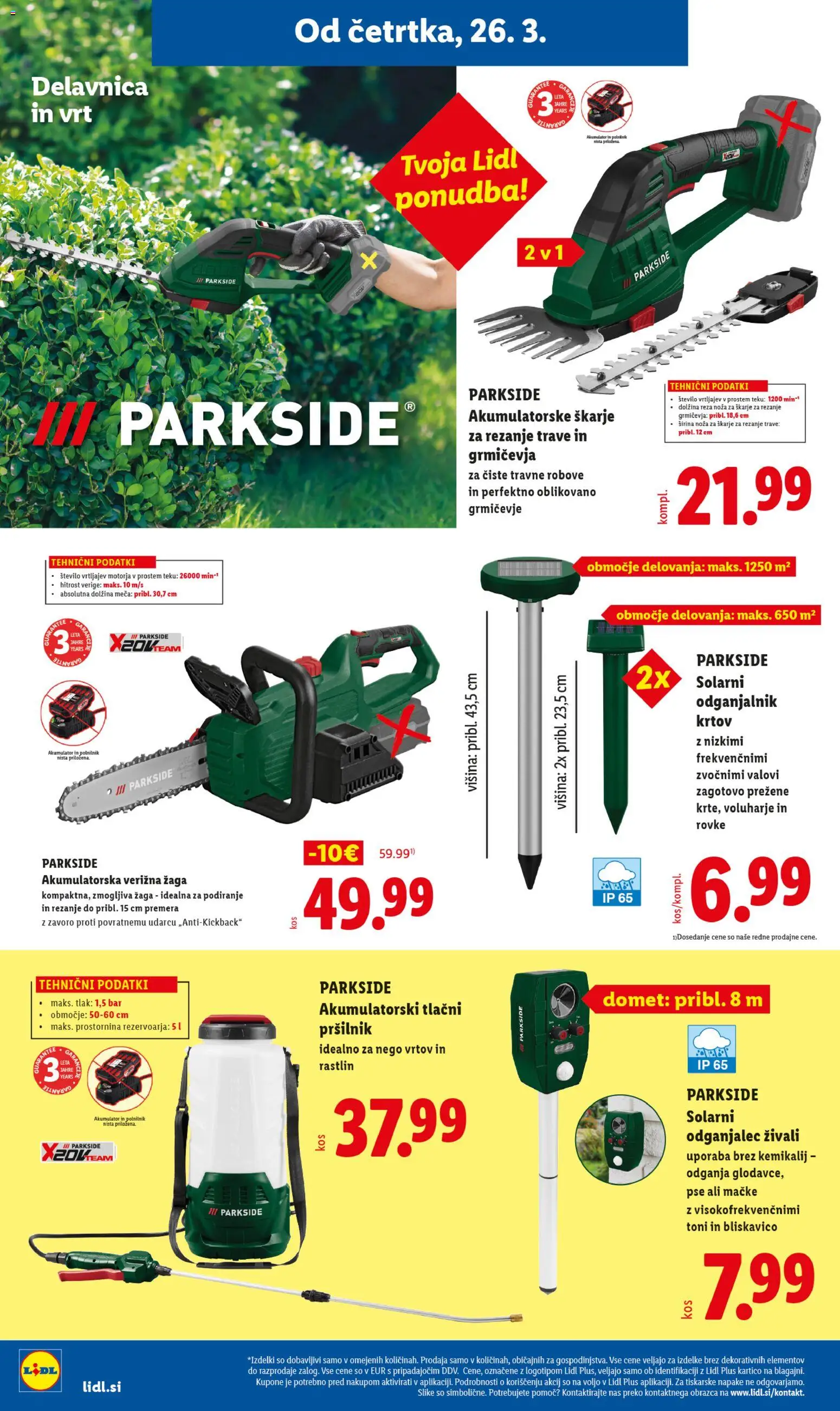 Novi Lidl katalog ponudbe – veljaven od 20.04.2026 | Stran: 22 | Izdelki: Verižna žaga, Akumulator, Polnilnik