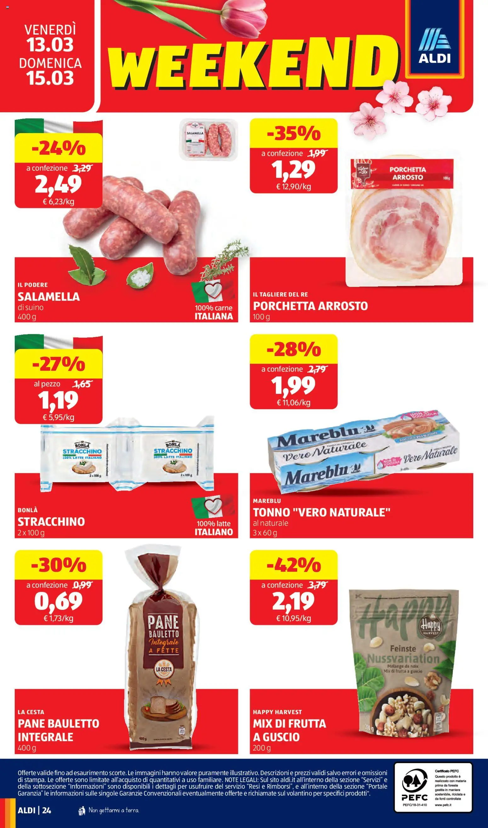 Volantino Aldi del 09.03.2026 | Pagina: 24 | Prodotti: Arrosto, Salamella, Latte, Stracchino