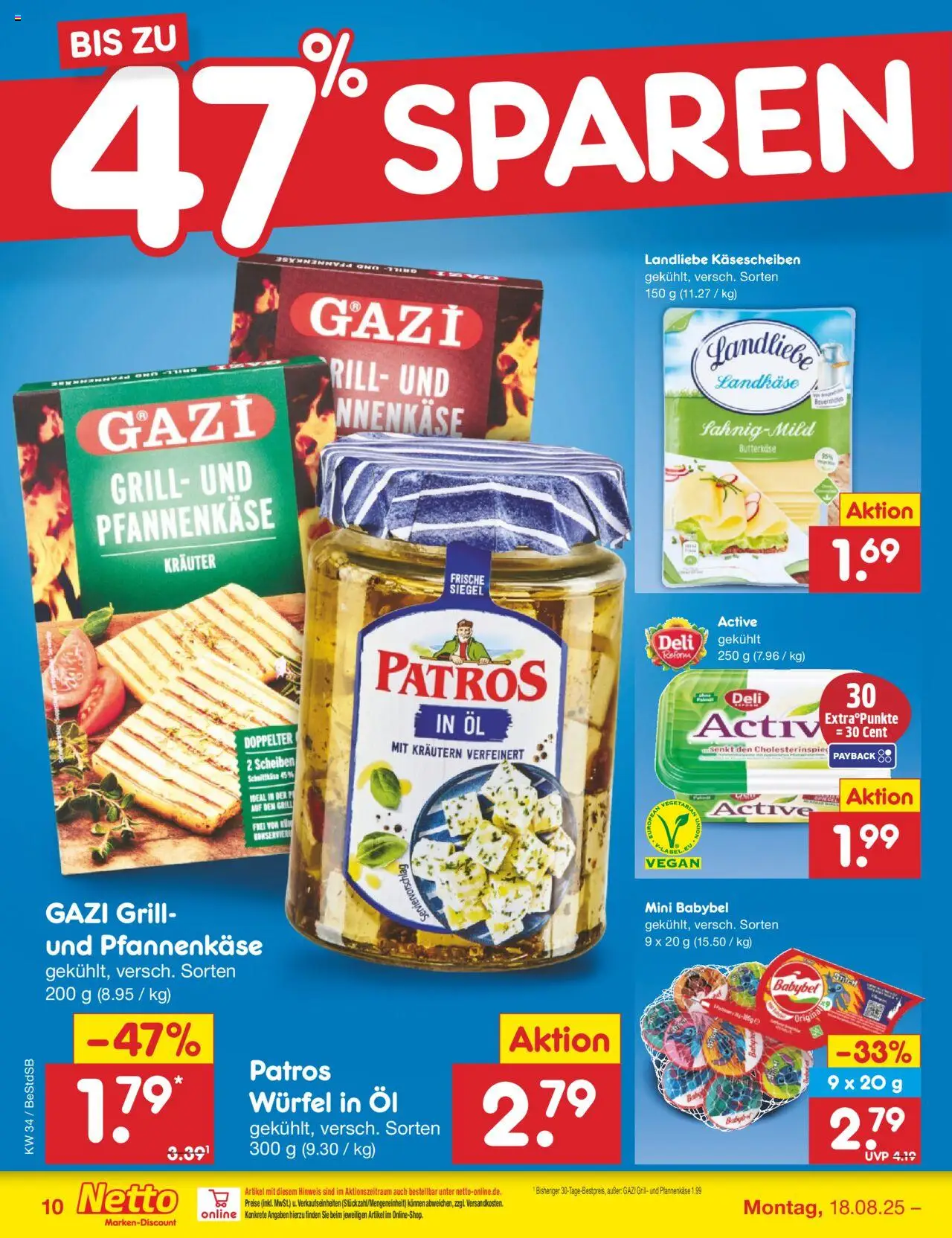 Netto Marken-Discount Prospekt 	 - gültig ab dem 18.08.2025 | Seite: 10 | Produkte: Grill, Öl, Patros, Babybel