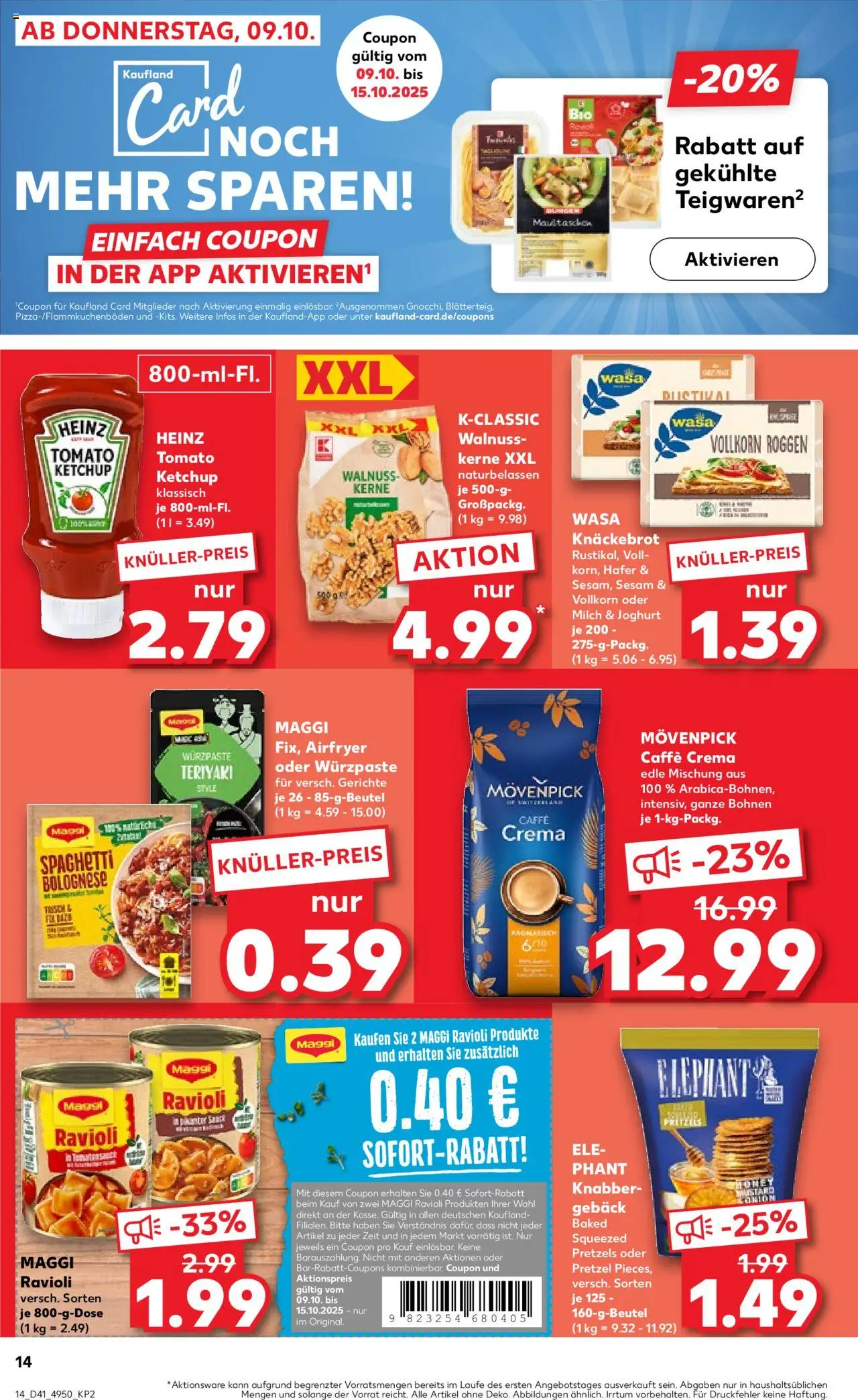 Kaufland prospekt Stuttgart	 – gültig ab 12.10.2025 | Seite: 14 | Produkte: Maggi, Milch, Wasa knackebrot, Ketchup