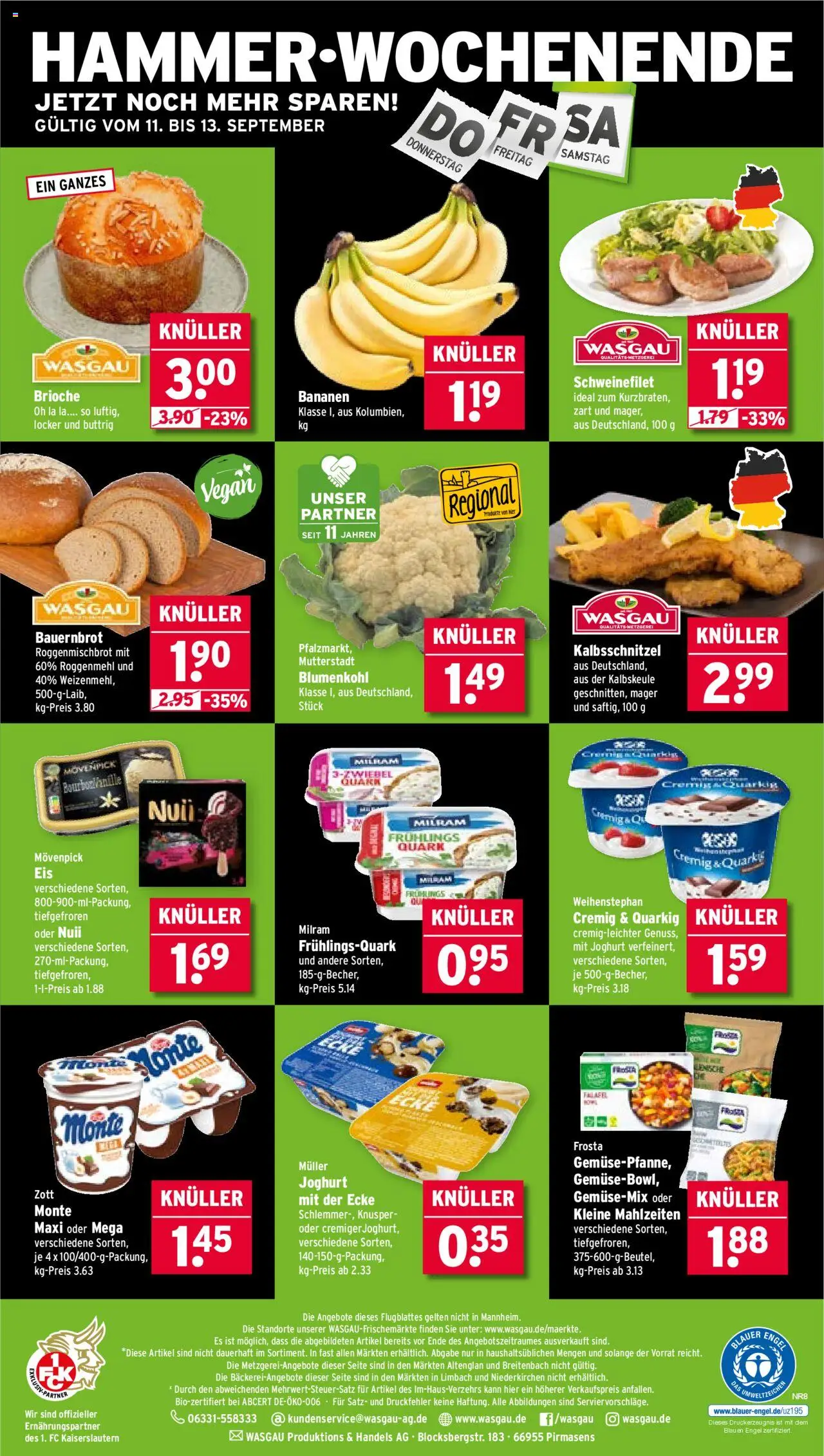 Wasgau Prospekt 	 – gültig ab 08.09.2025 | Seite: 28 | Produkte: Quark, Joghurt, Schweinefilet, Milram