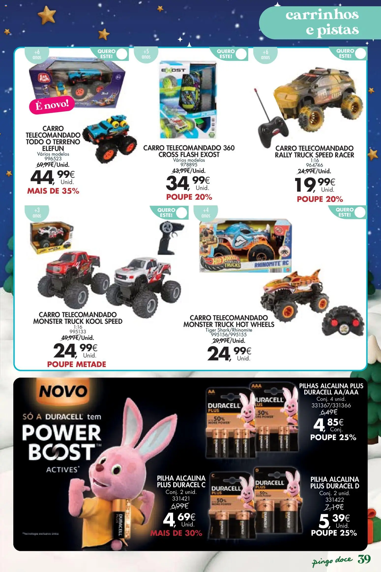 Pingo Doce  Brinquedos Natal Lojas Hipers │ válido de 18.11.2025 | Página: 39 | Produtos: Pilhas