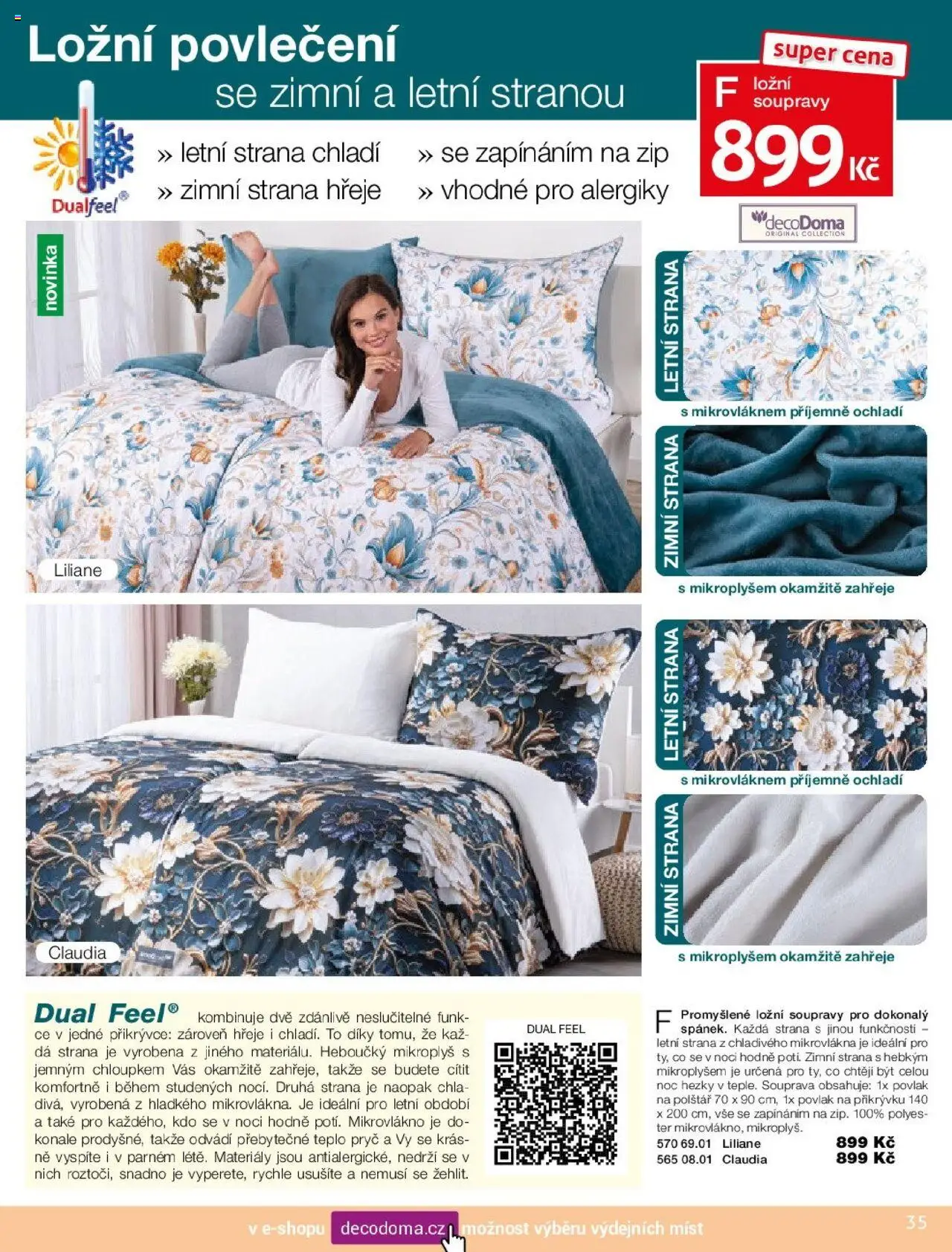 Decodoma katalog Podzim 2025 od 25.08.2025 | Strana: 35 | Produkty: Povlečení, Ložní povlečení, Polštář
