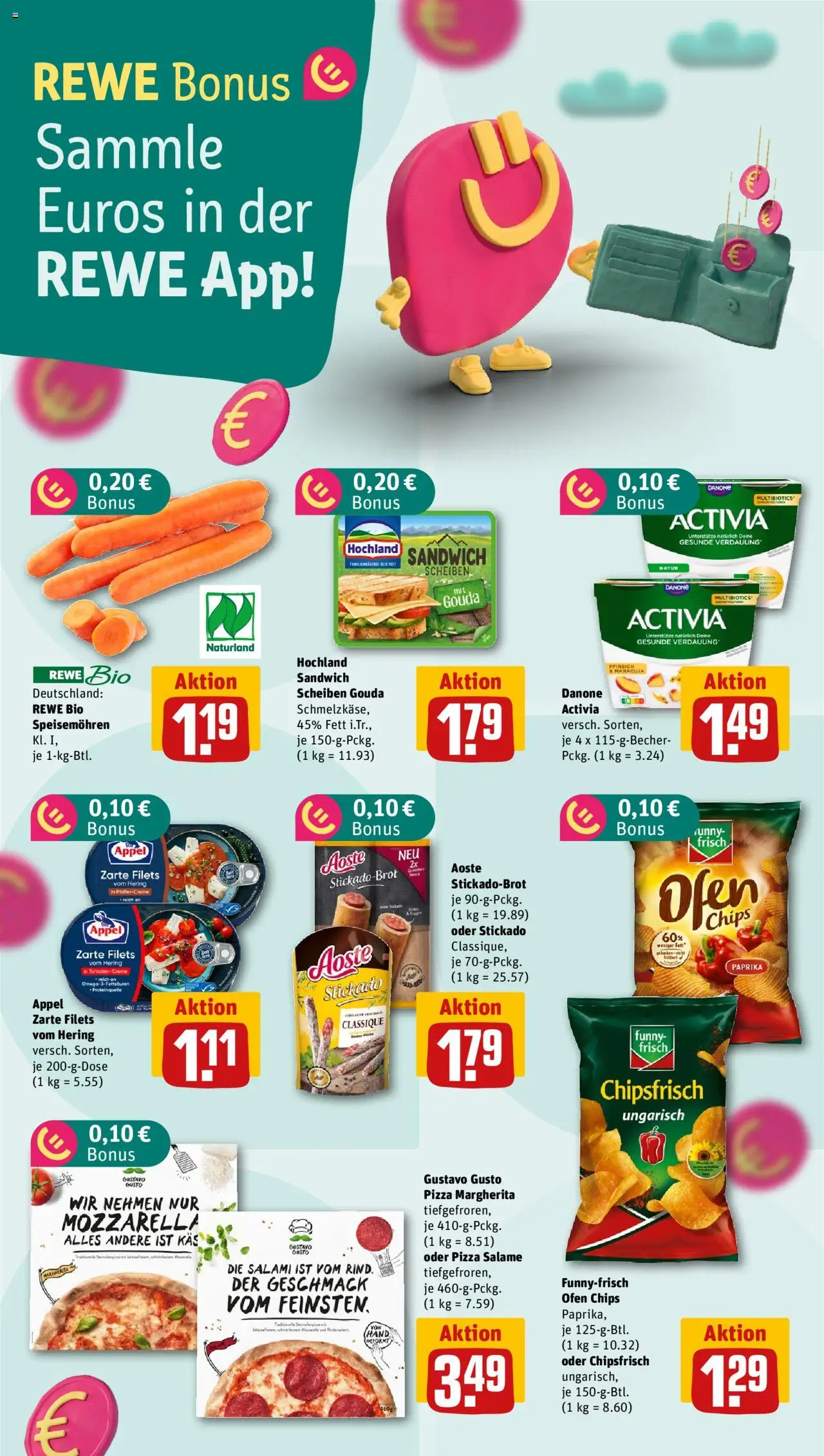Rewe ihr Kaufpark Prospekt 	 – gültig ab 13.10.2025 | Seite: 14 | Produkte: Activia, Mozzarella, Salami, Chips