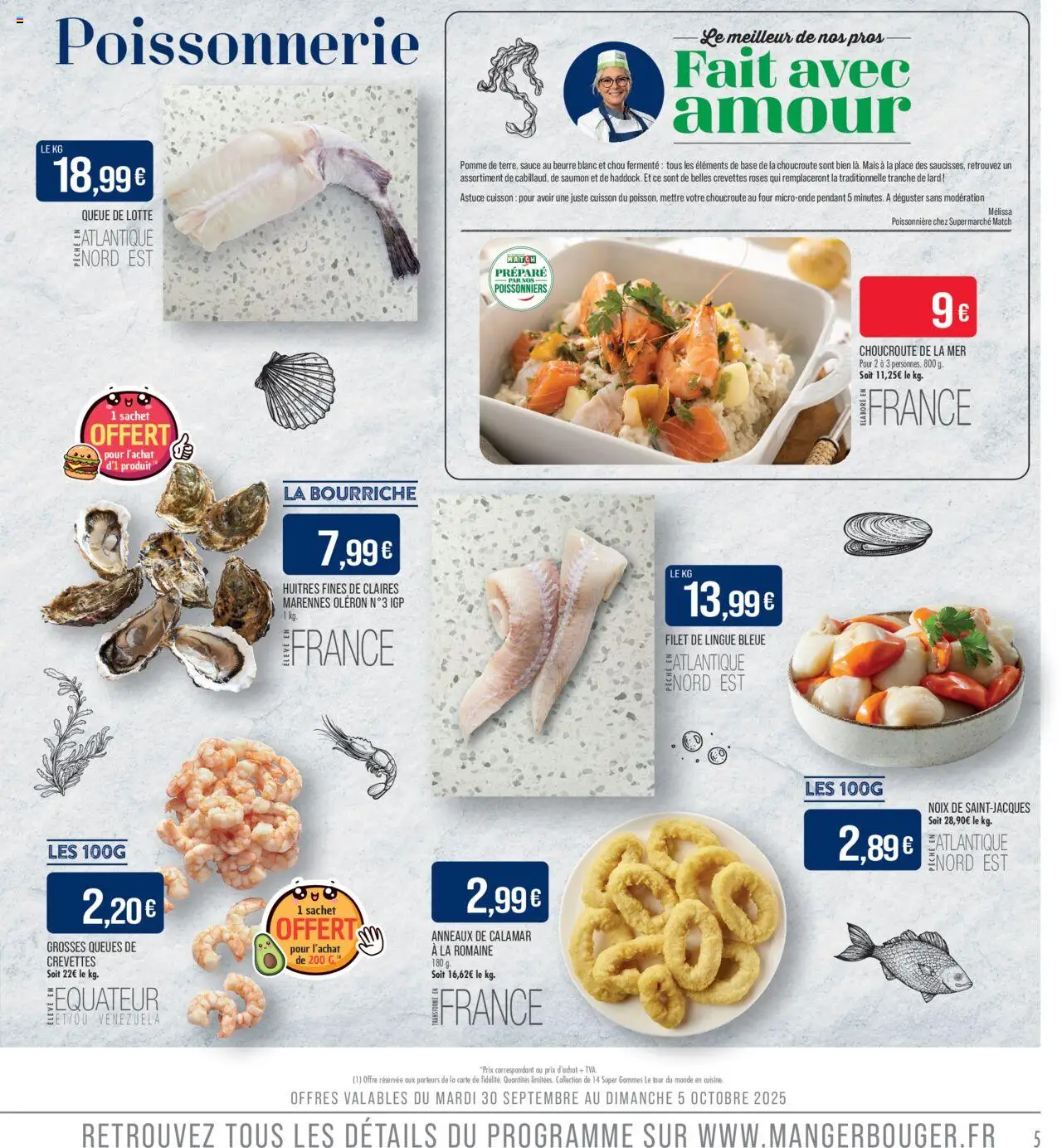  | Page: 5 | Produits: Base, Crevettes, Chou fermenté, Huîtres