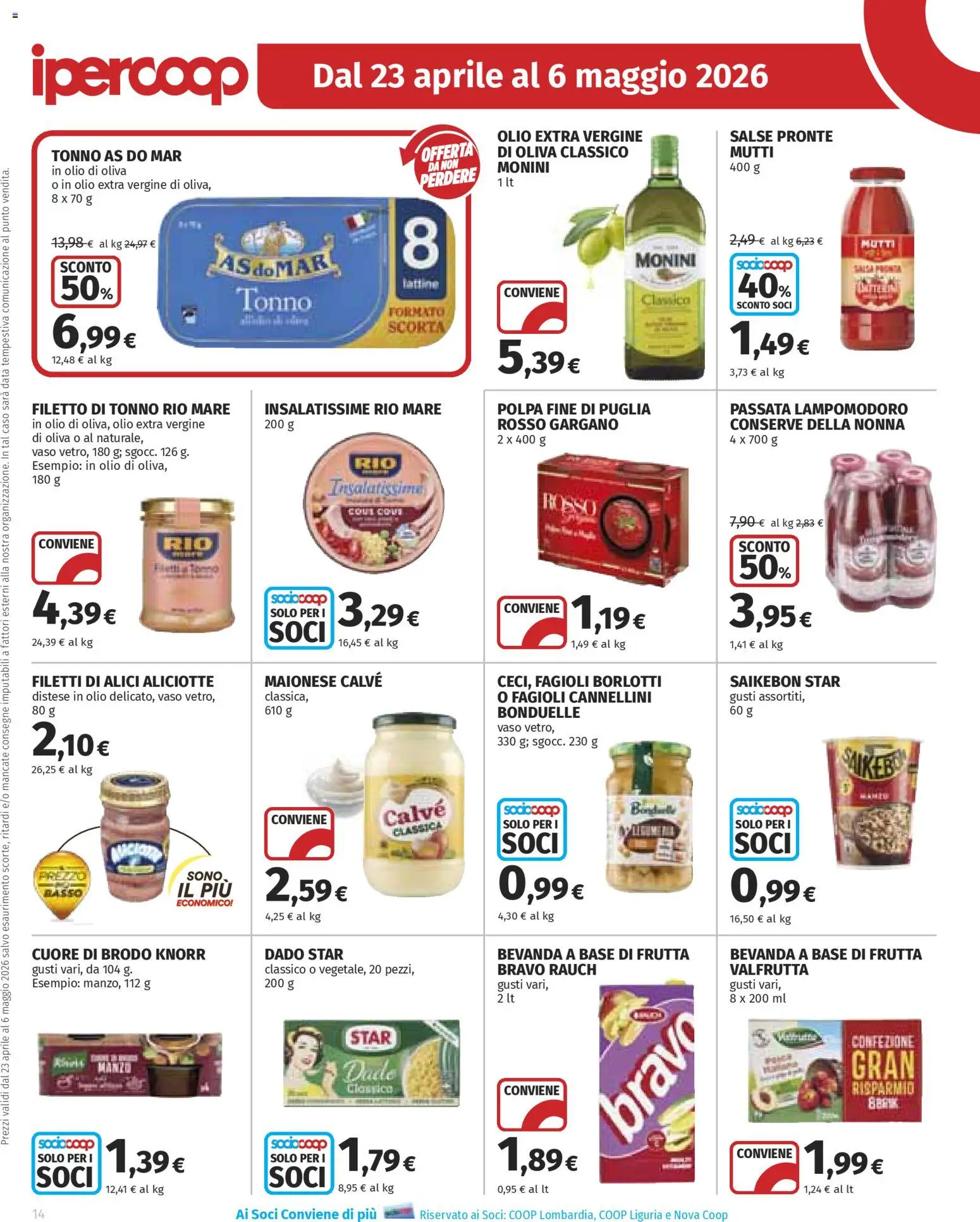Volantino Ipercoop del 23.04.2026 | Pagina: 14 | Prodotti: Mutti, Alici, Vaso, Olio di Oliva
