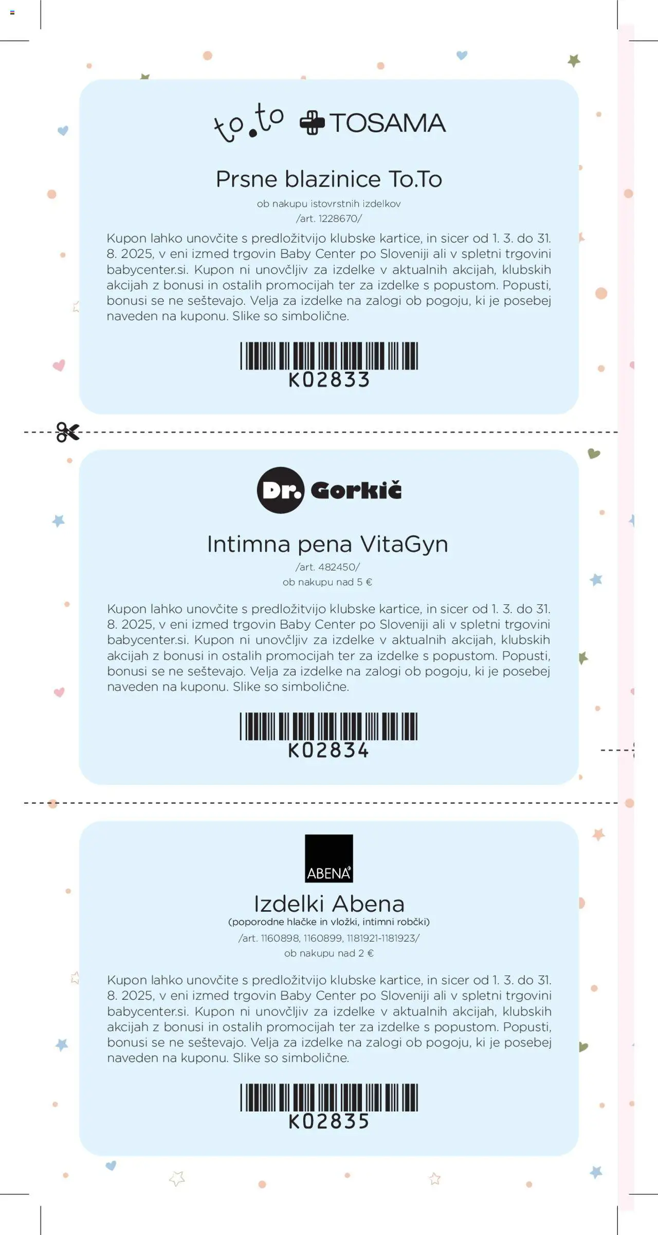 Baby center katalog nosečka │ velja od 01.07.2025 | Stran: 10 | Izdelki: Robčki