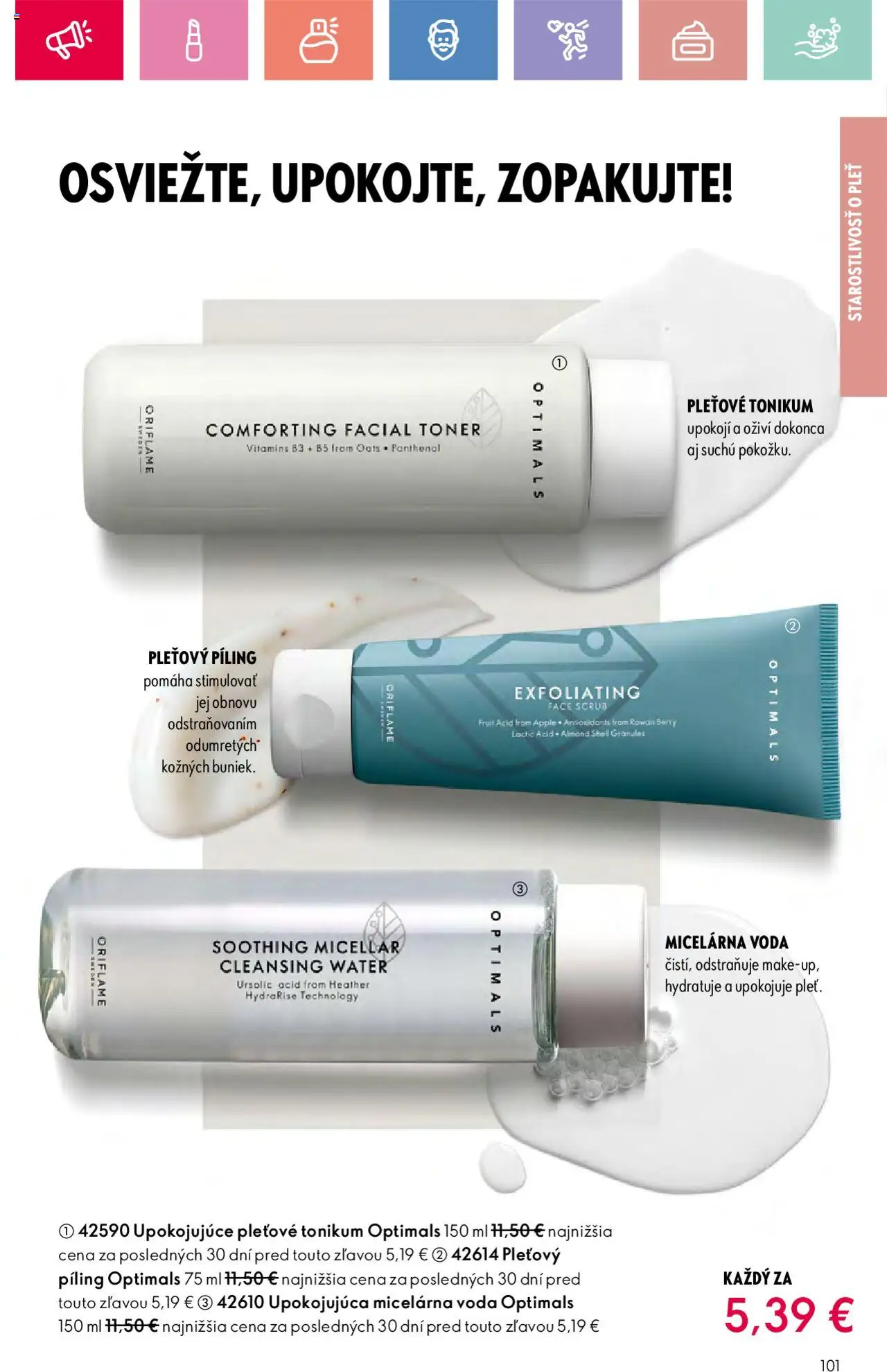 Katalóg Oriflame 9 2025 │ platný od 15.06.2025 | Strana: 101 | Produkty: Voda, Toner