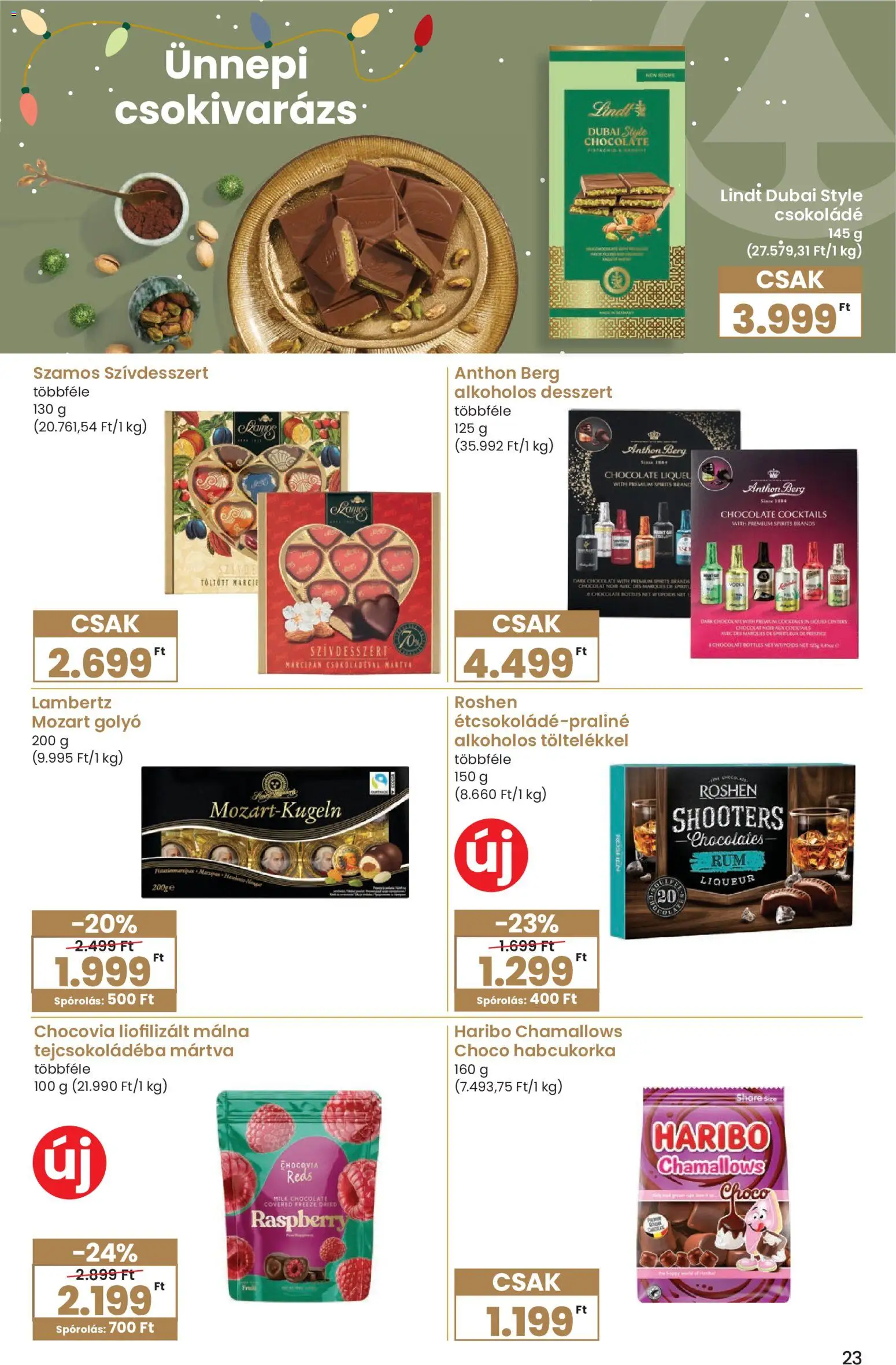 Interspar akciós ujság - amely érvényes a következő dátumtól: 27.11.2025 | Oldal: 23 | Termékek: Málna, Csokoládé, Liofilizált málna