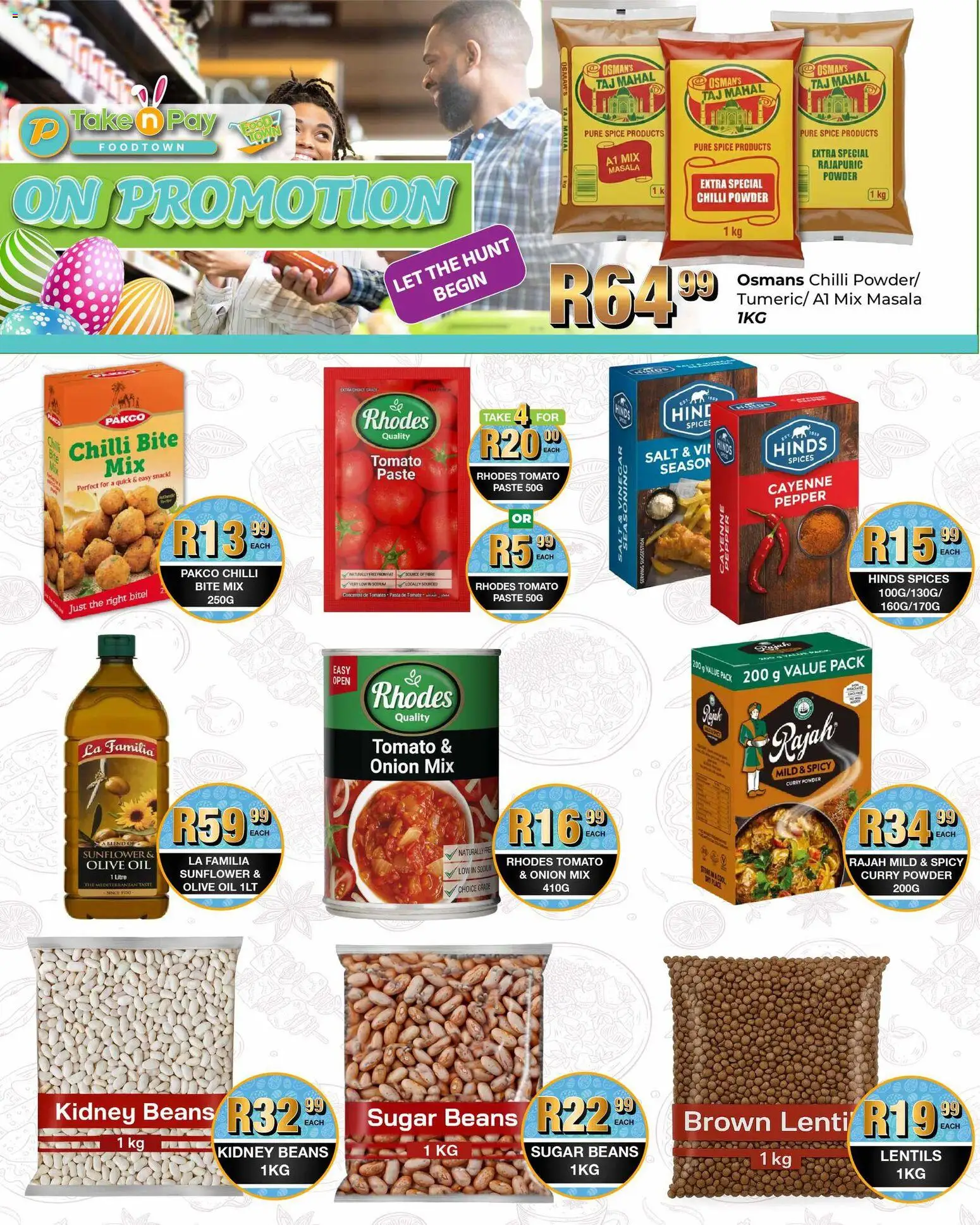 New Take n Pay catalogue – valid from 23.03.2026 | Page: 14 | Products: Beans, Powder, Curry powder, Salt