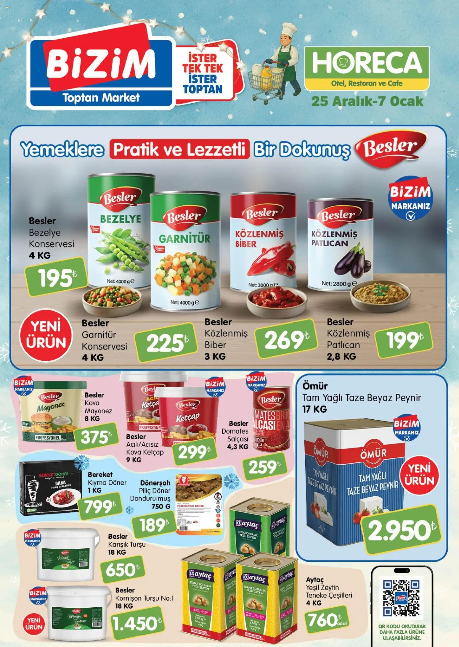 Bizim Toptan - Horeca kataloğu - 25.12.2025 tarihinden itibaren geçerlidir | Sayfa: 1 | Ürünler: Peynir, Mayonez, Piliç, Patlıcan